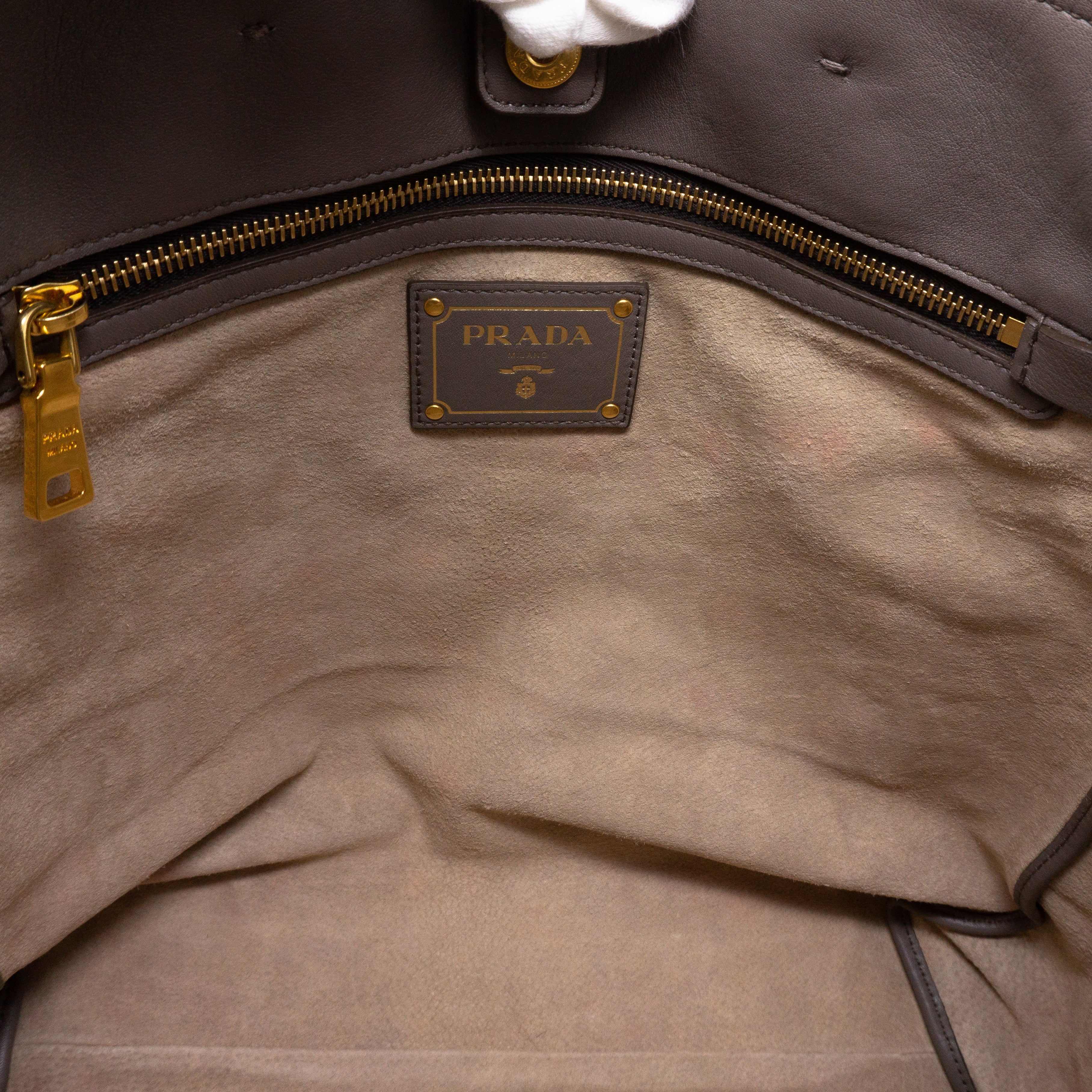 Large Shopping Tote Grey Leather