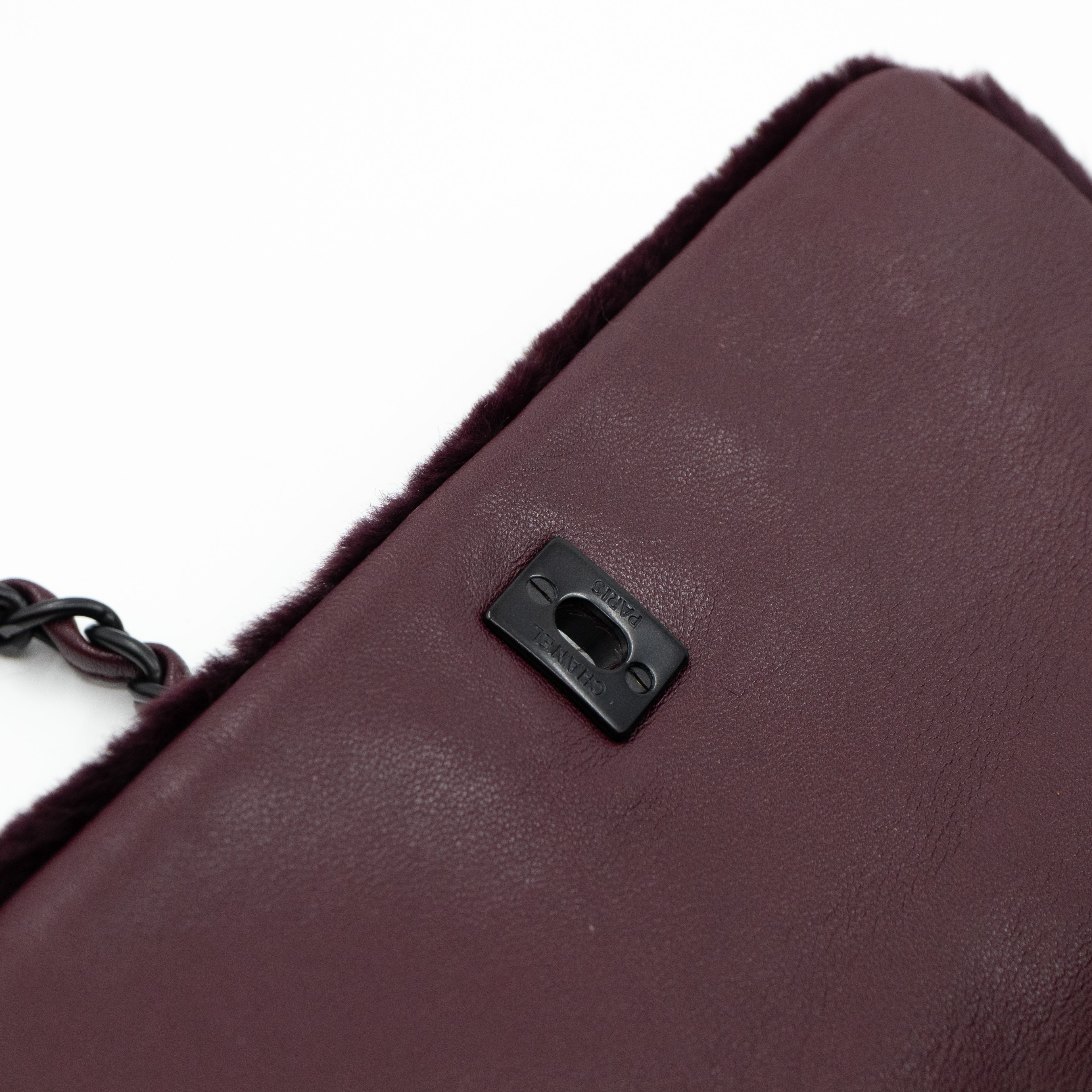 Flap Bag Dark Red Lapin Fur