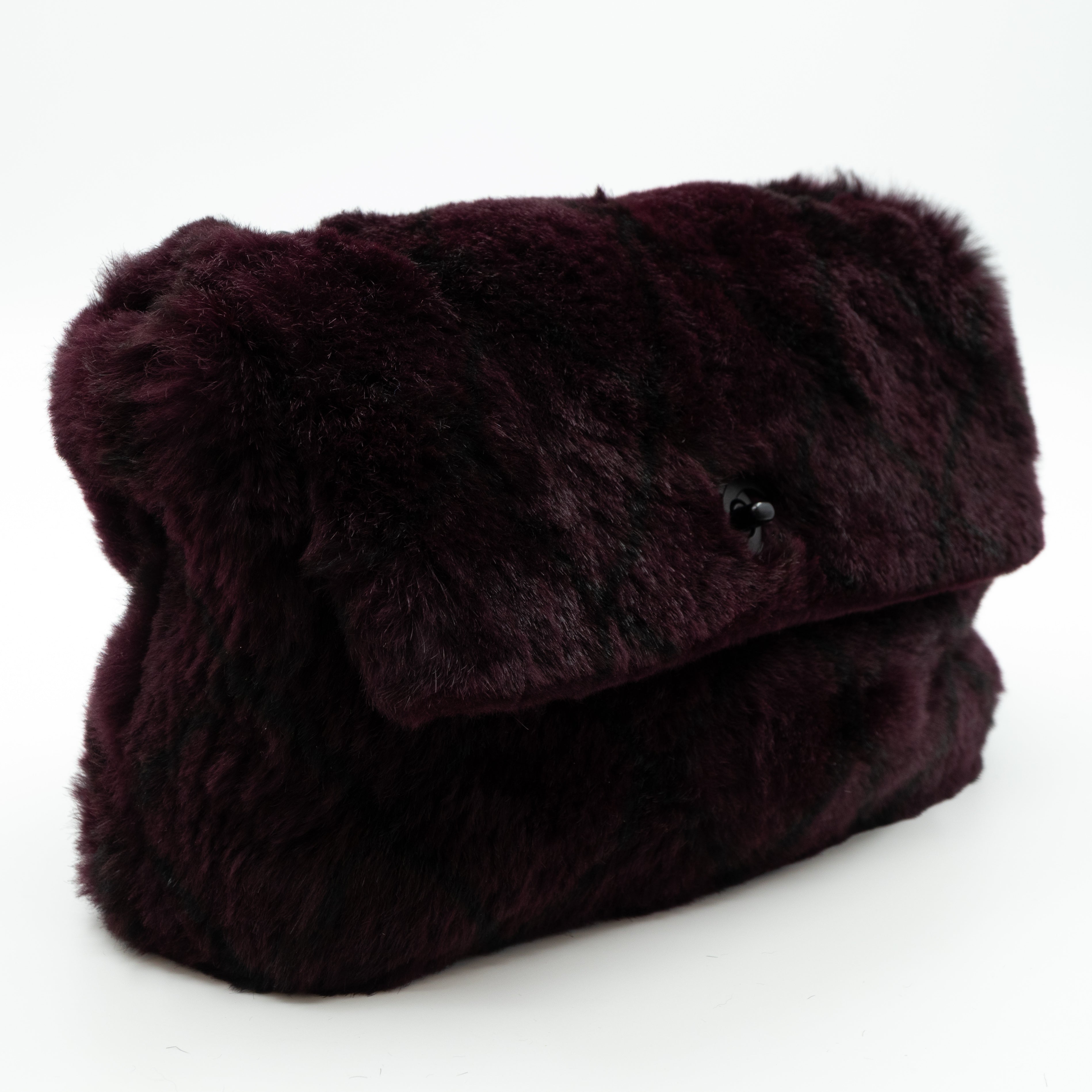 Flap Bag Dark Red Lapin Fur