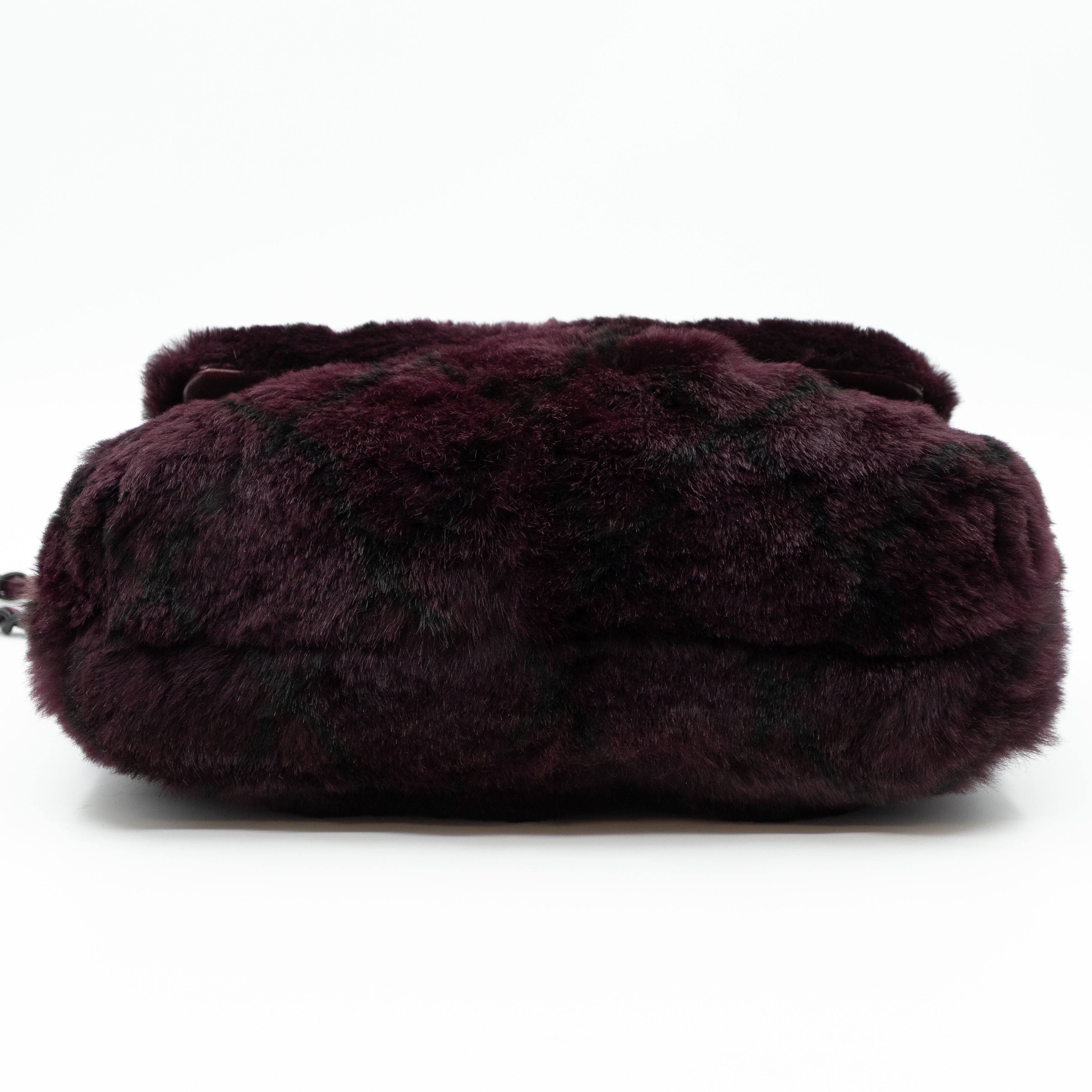 Flap Bag Dark Red Lapin Fur