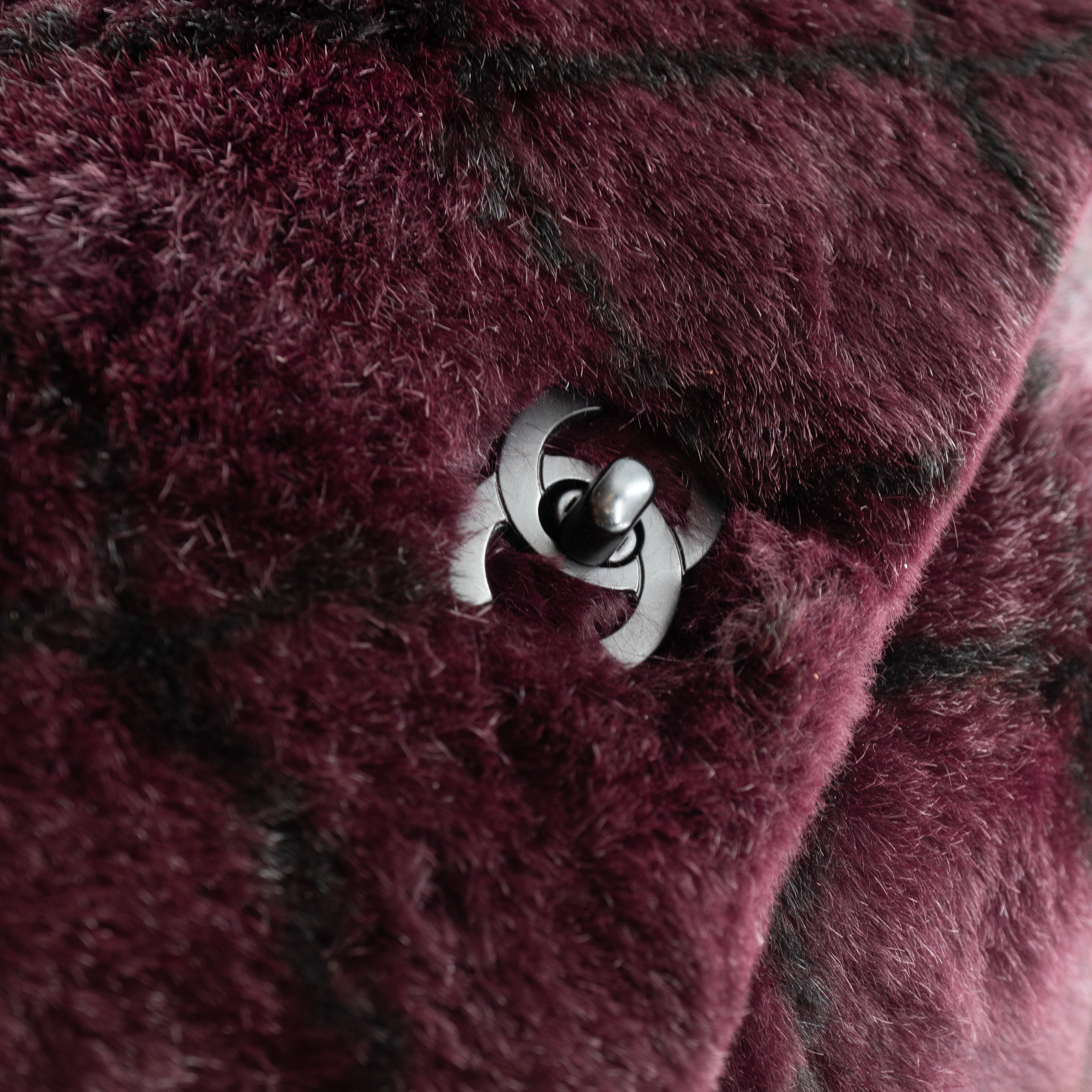 Flap Bag Dark Red Lapin Fur