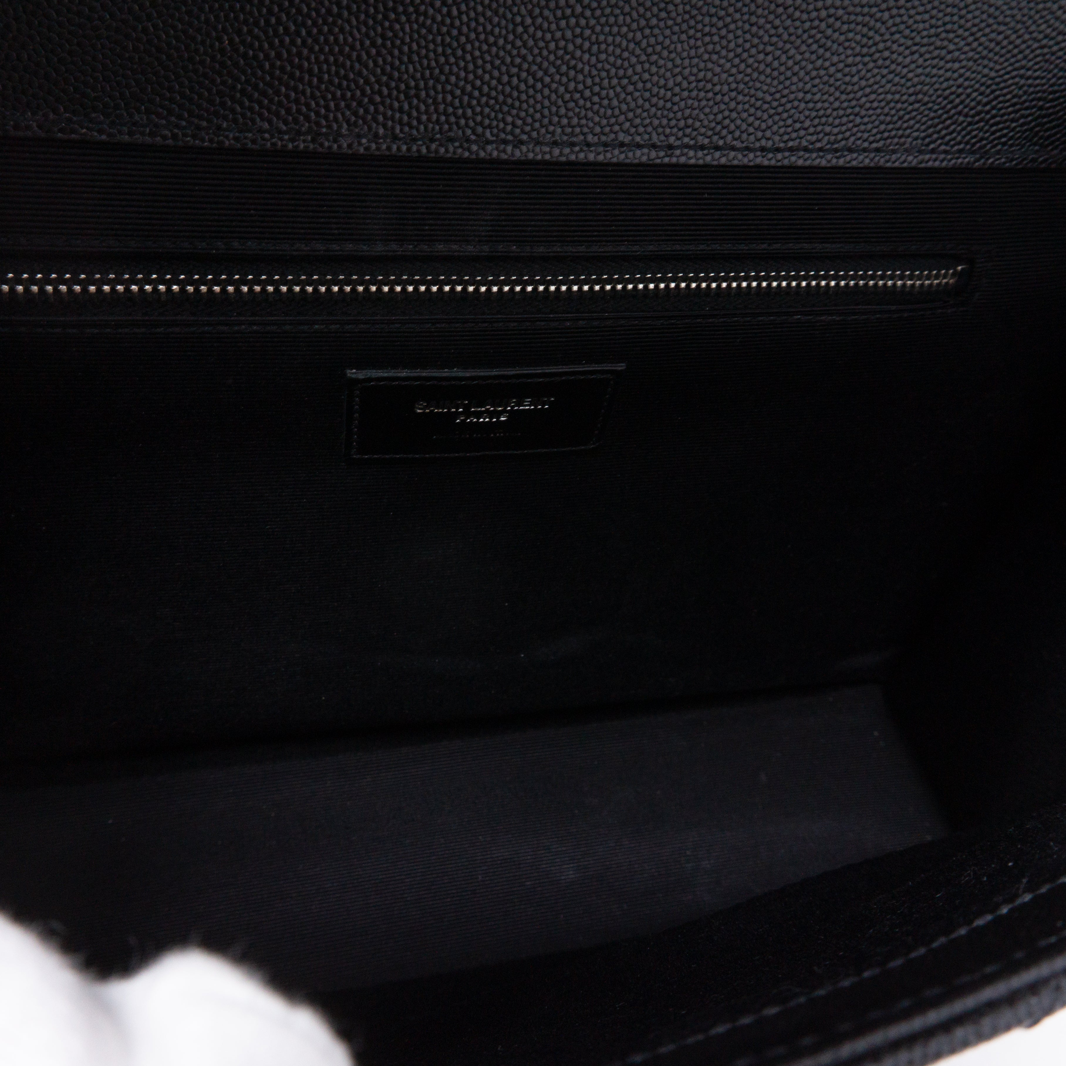 Envelope Large Chevron Leather Black