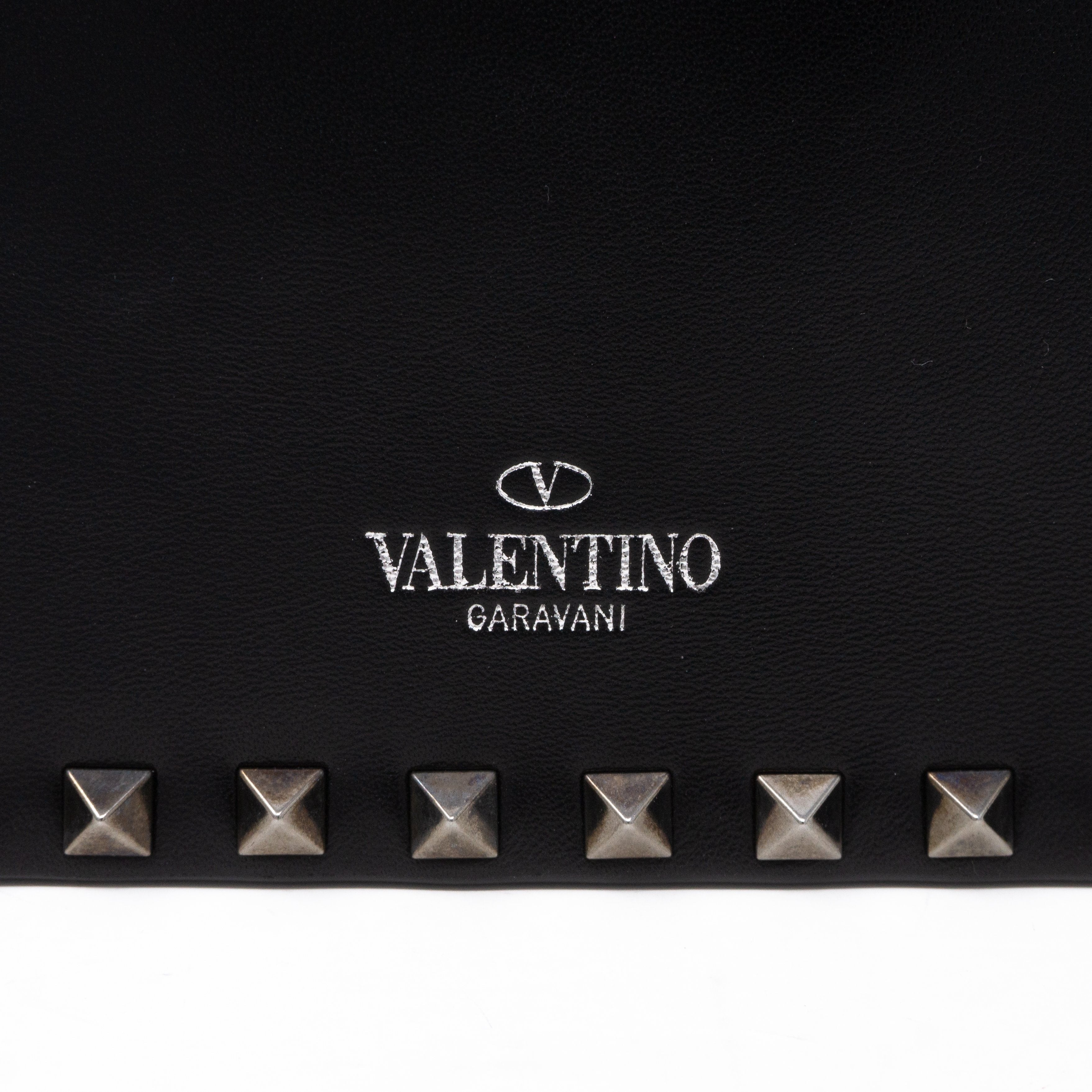 Rockstud Bracelet Flap Clutch Black