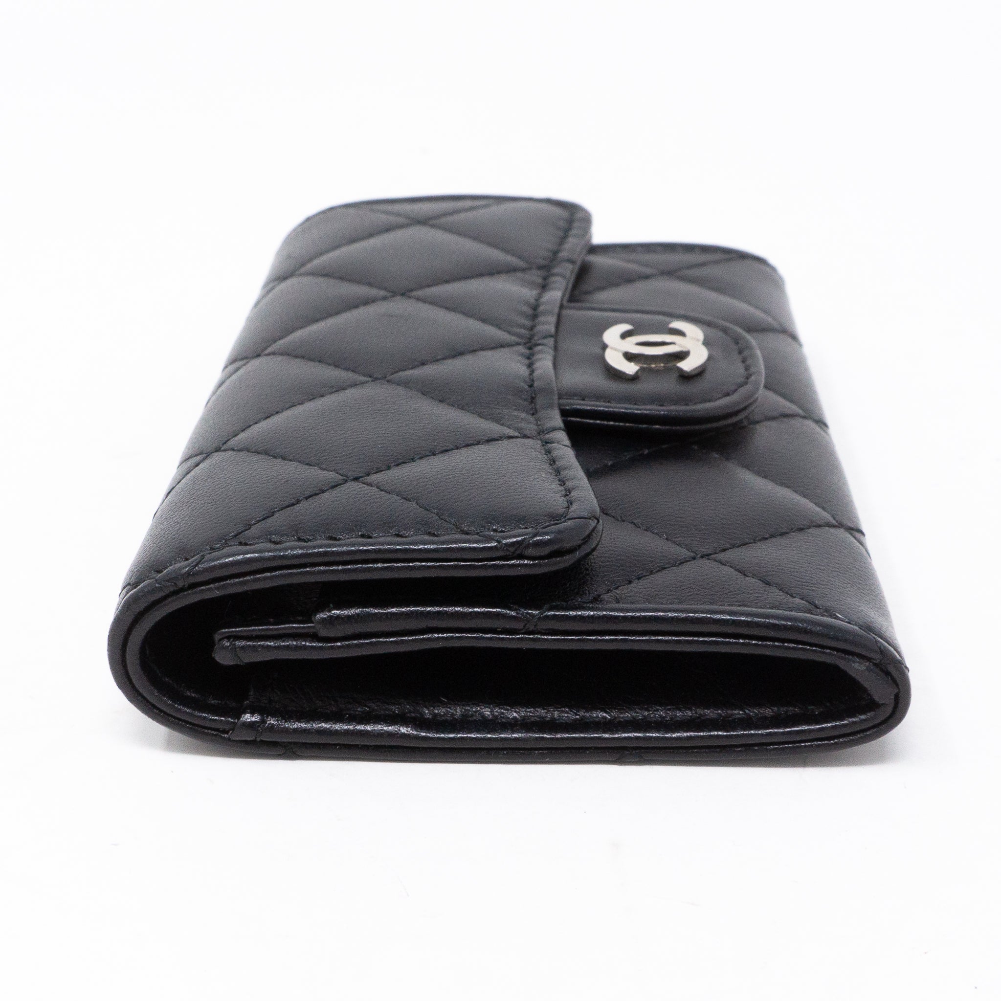 Classic Flap Card Case Black Lambskin