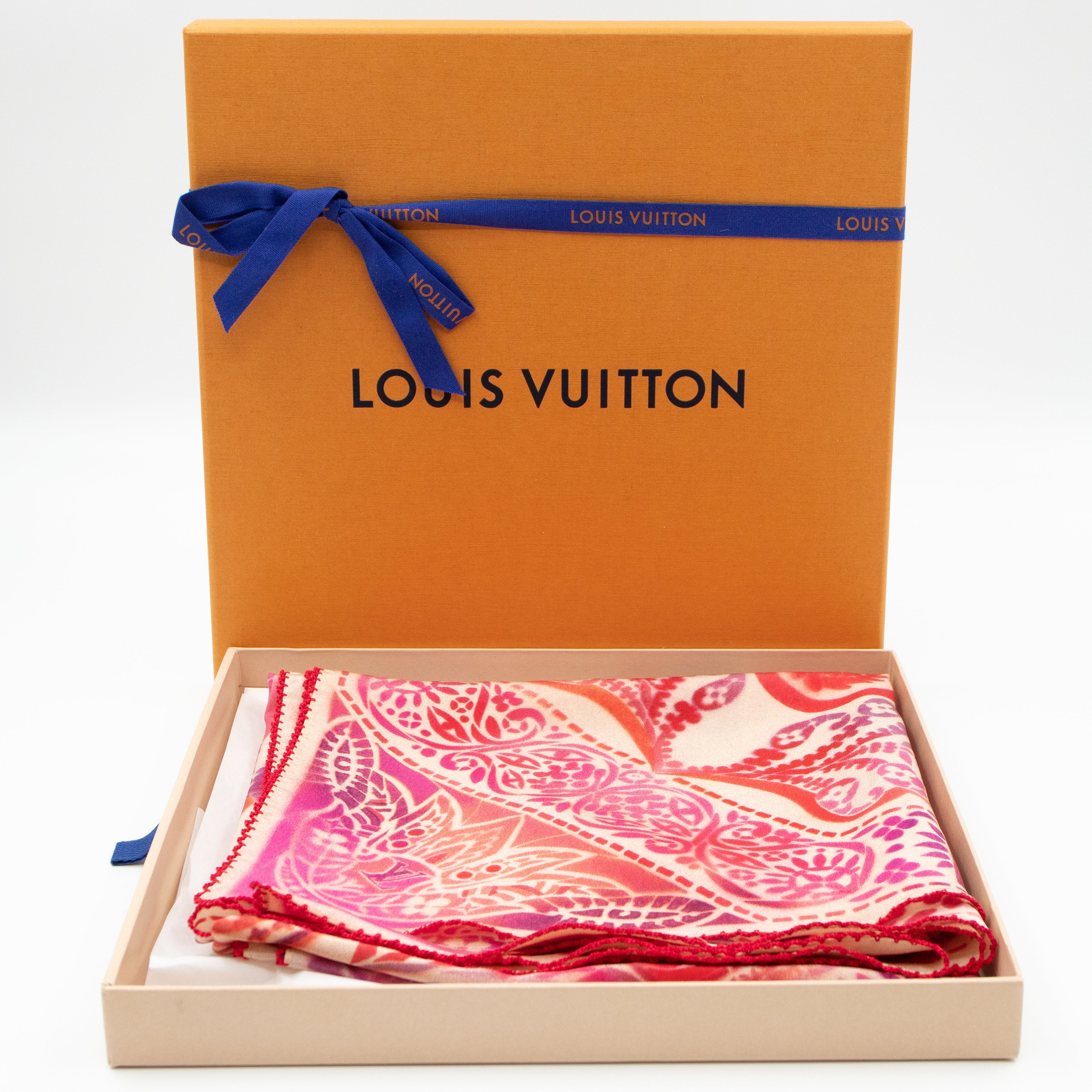 Lucky Paisley Silk Square Red