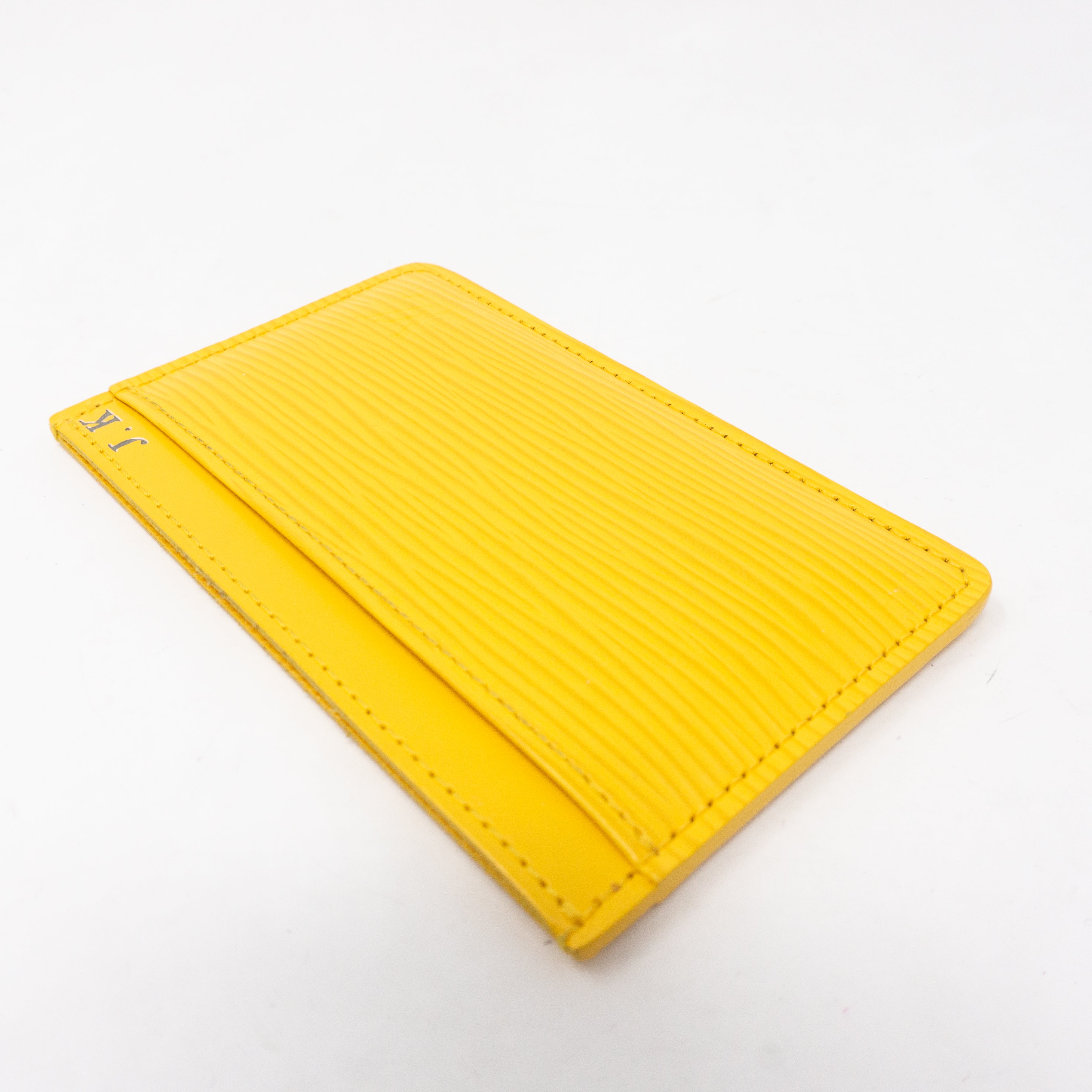 Card Holder Epi Leather Yellow