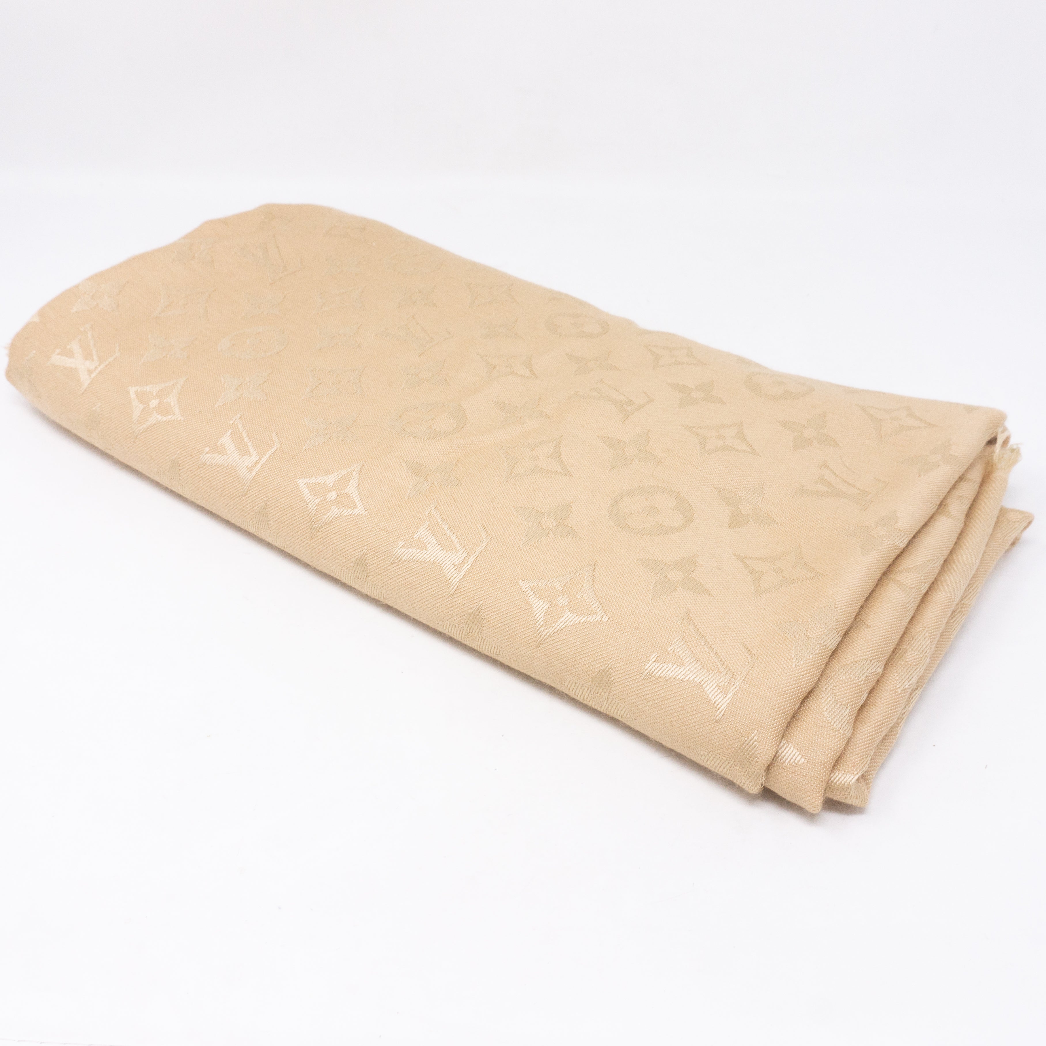 Monogram Denim Shawl Beige