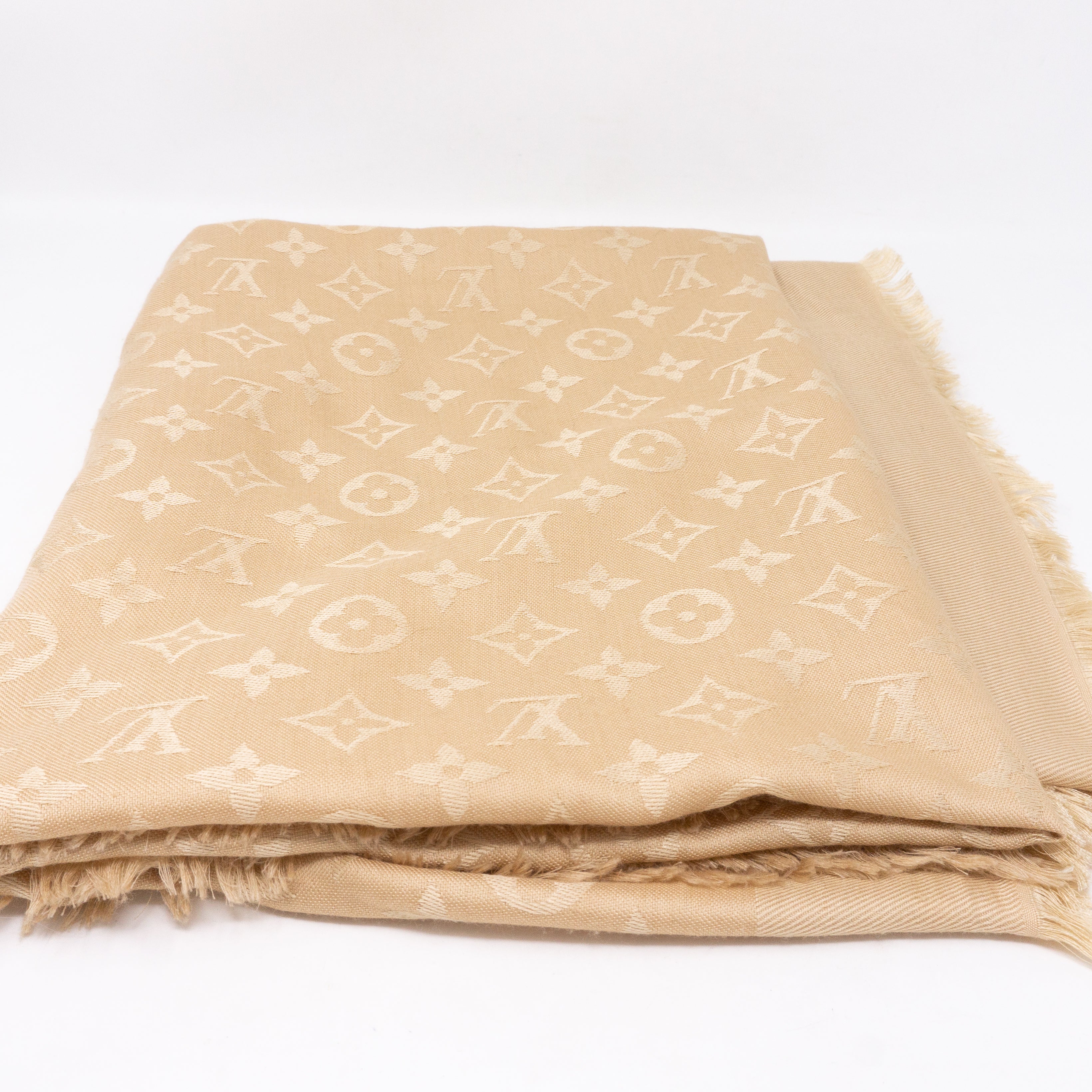Monogram Denim Shawl Beige
