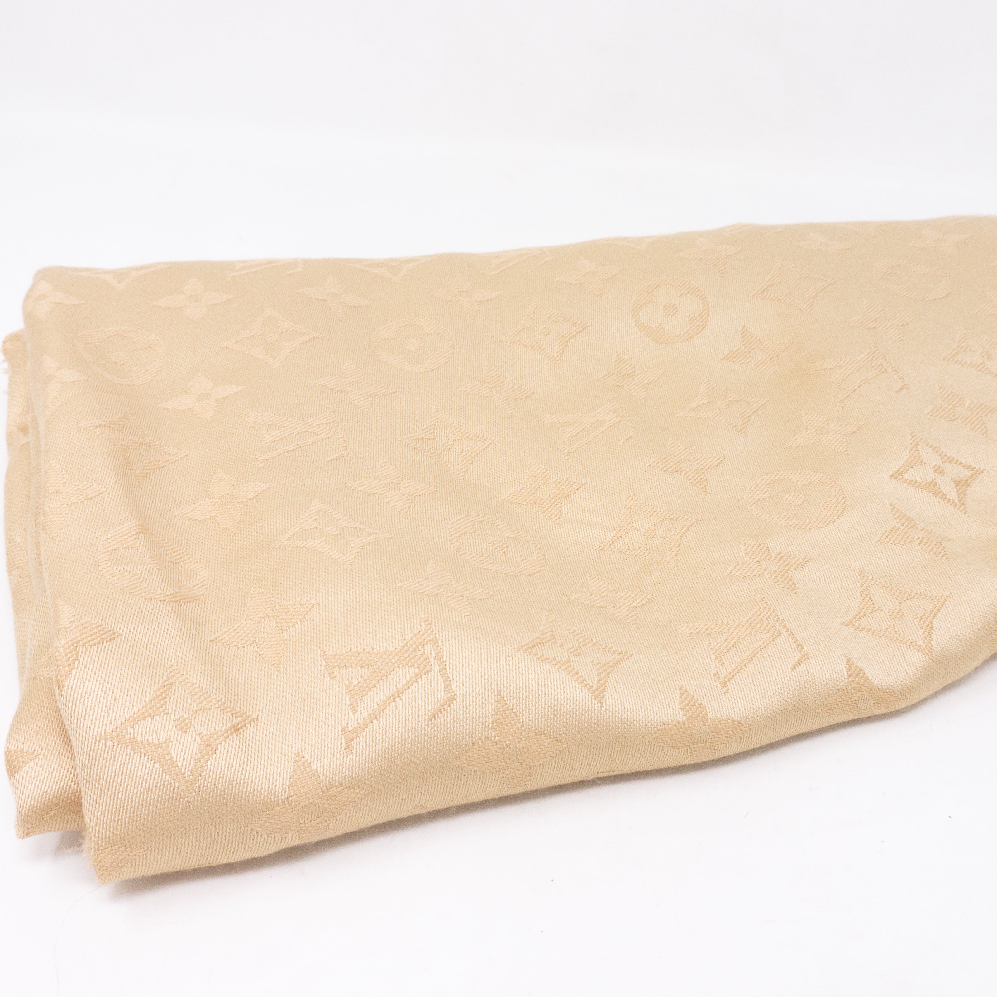 Monogram Denim Shawl Beige