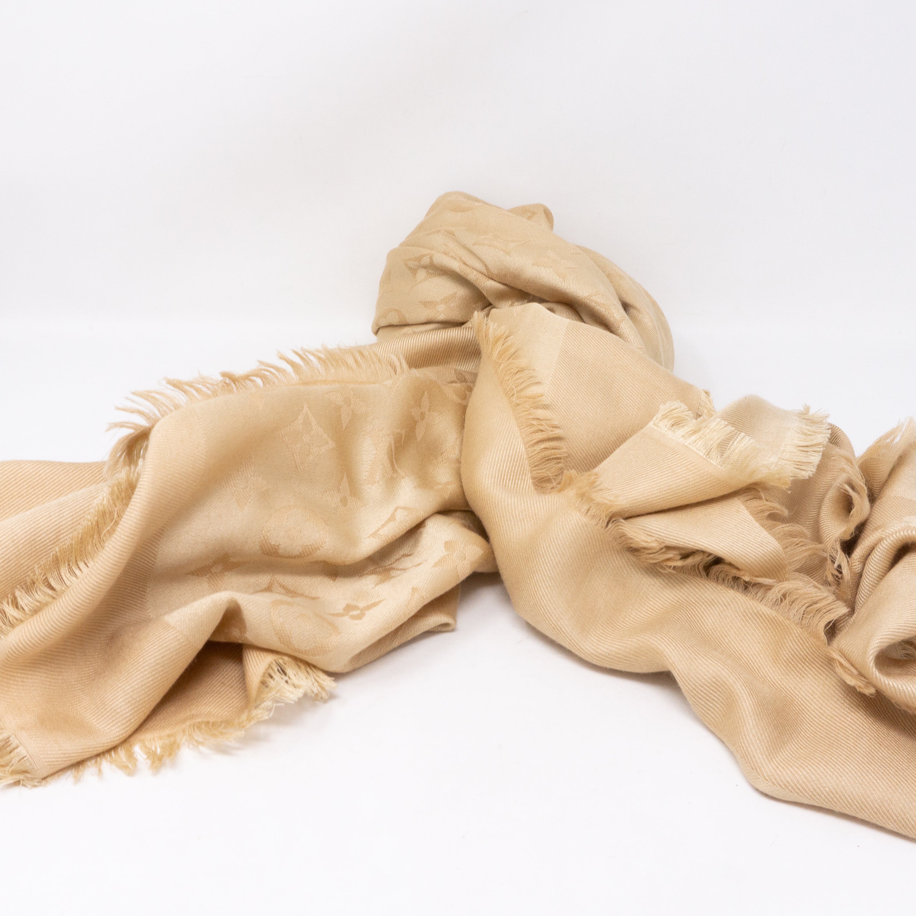 Monogram Denim Shawl Beige
