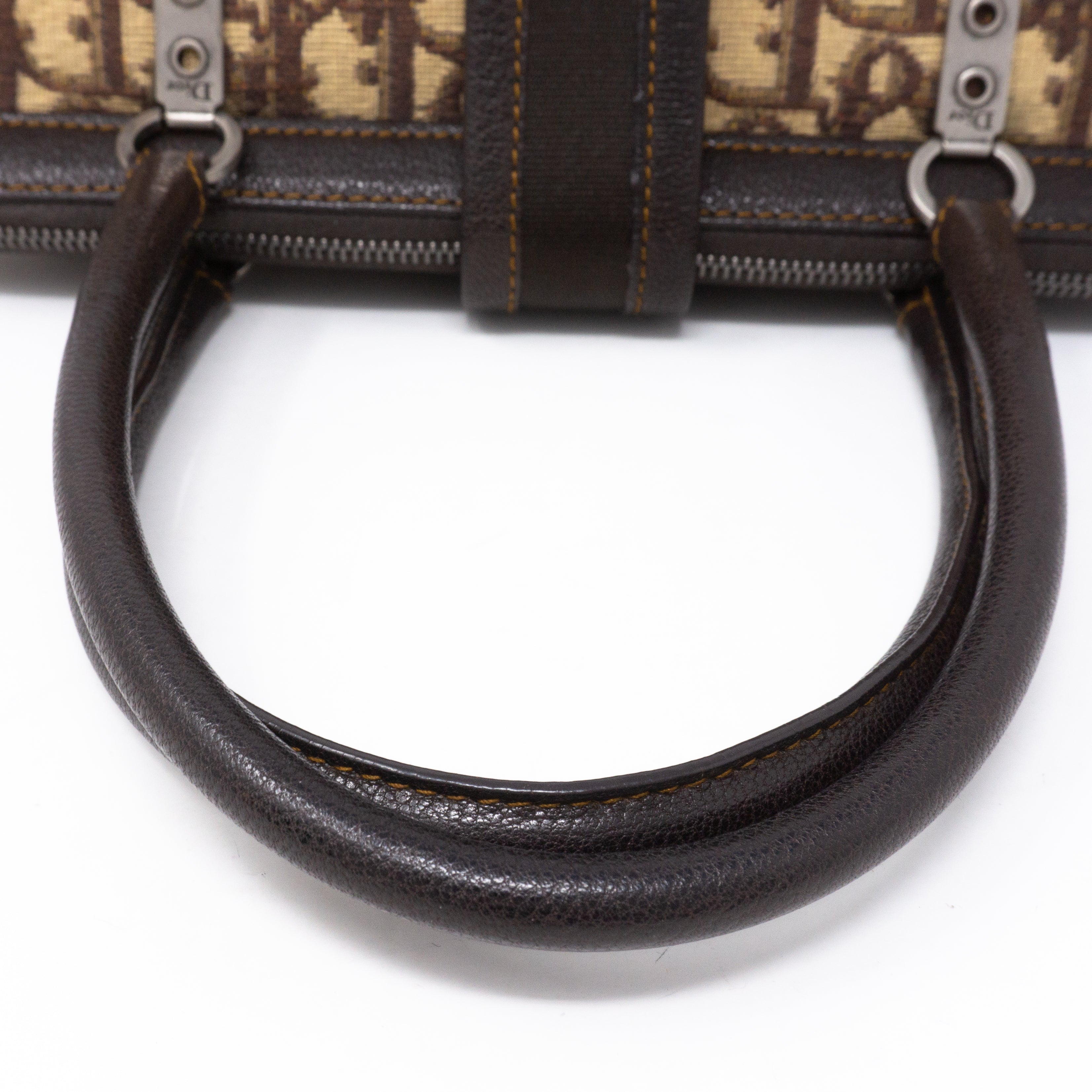 Flight Satchel Bag Brown Dior Oblique