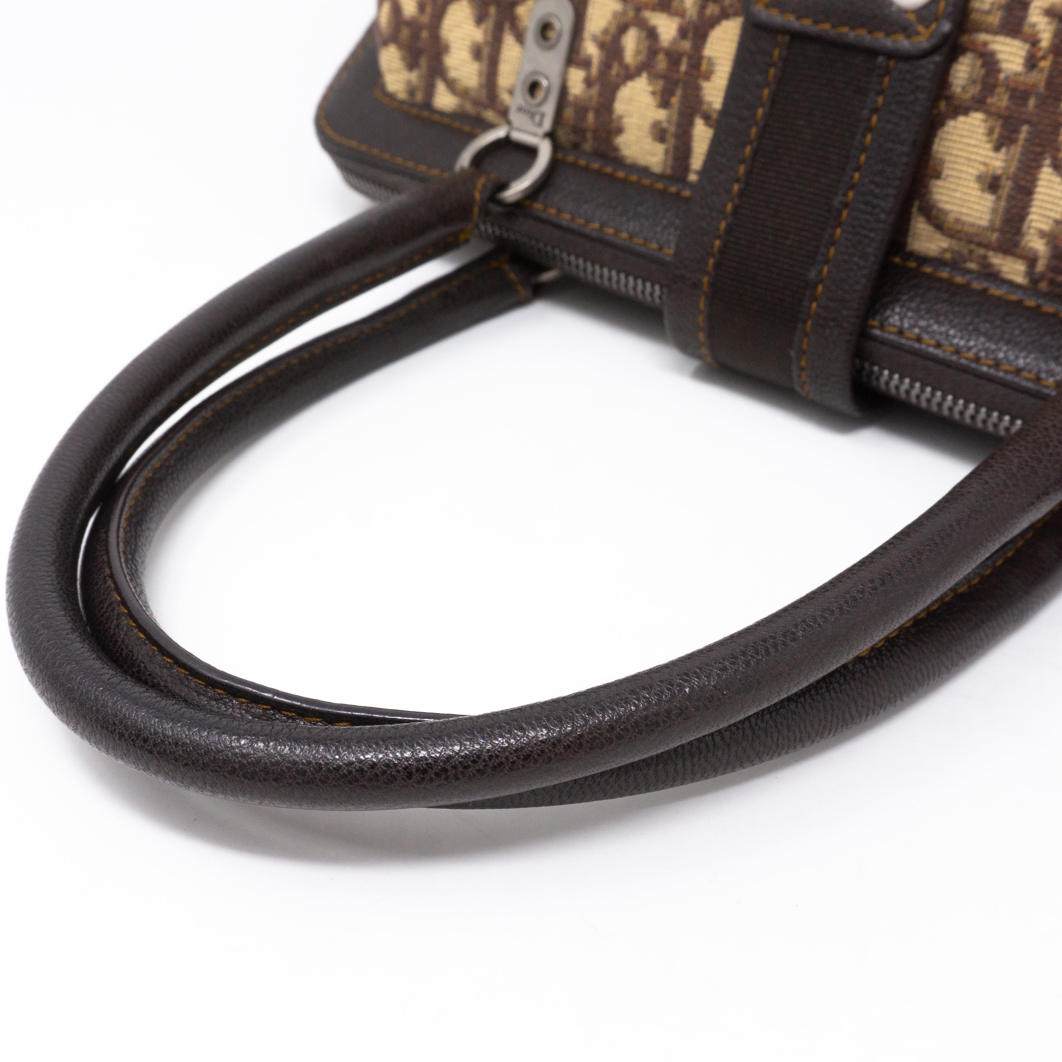 Flight Satchel Bag Brown Dior Oblique