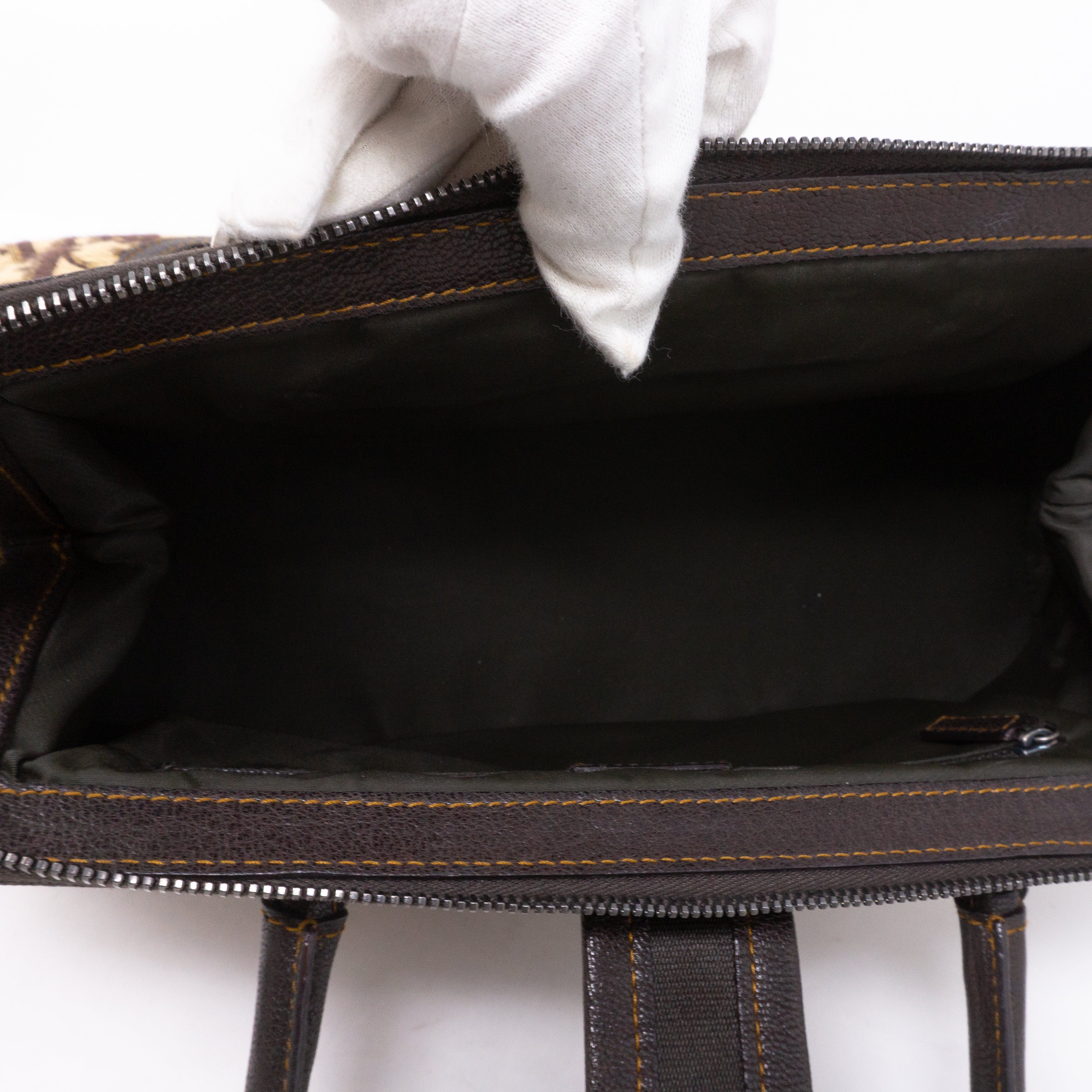 Flight Satchel Bag Brown Dior Oblique