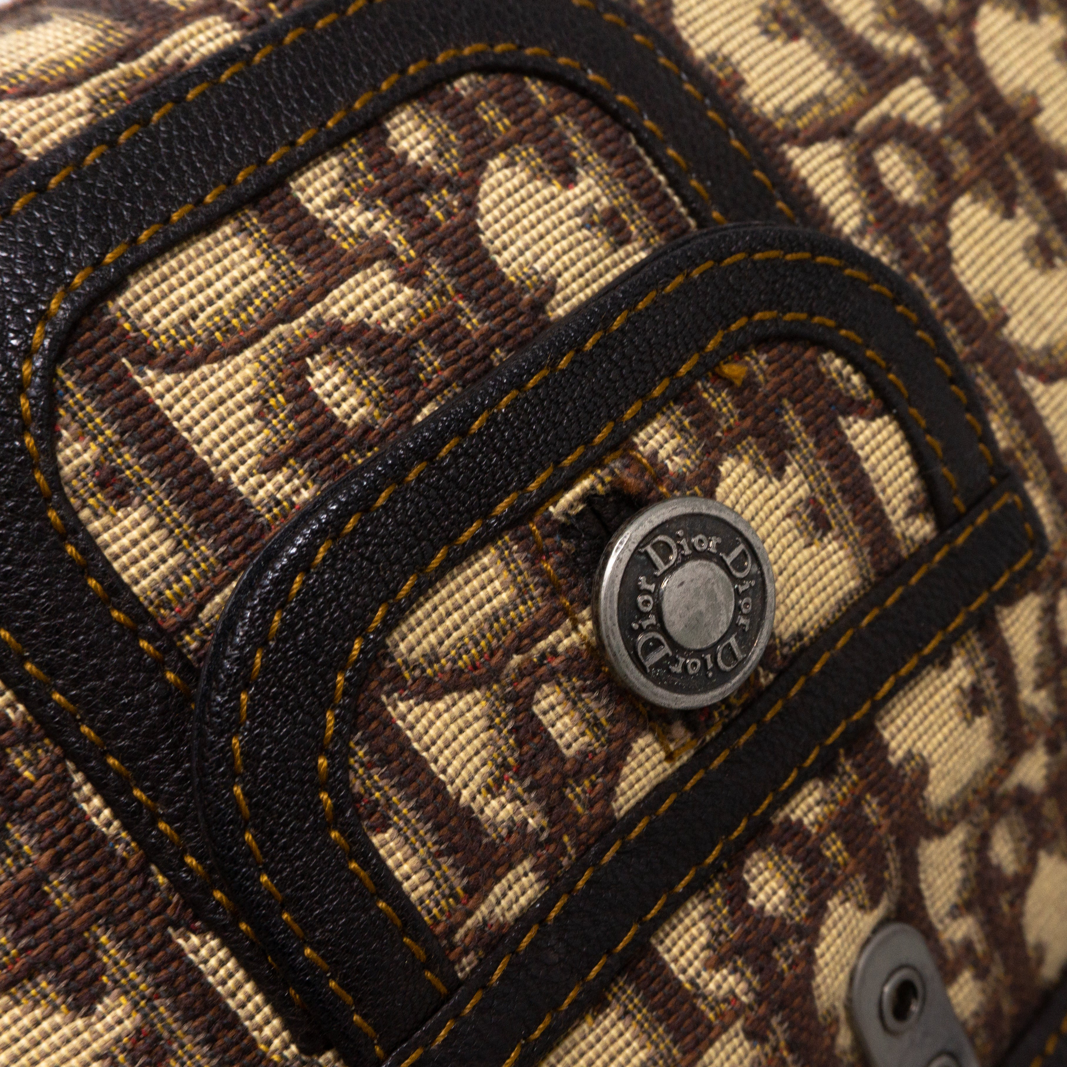 Flight Satchel Bag Brown Dior Oblique