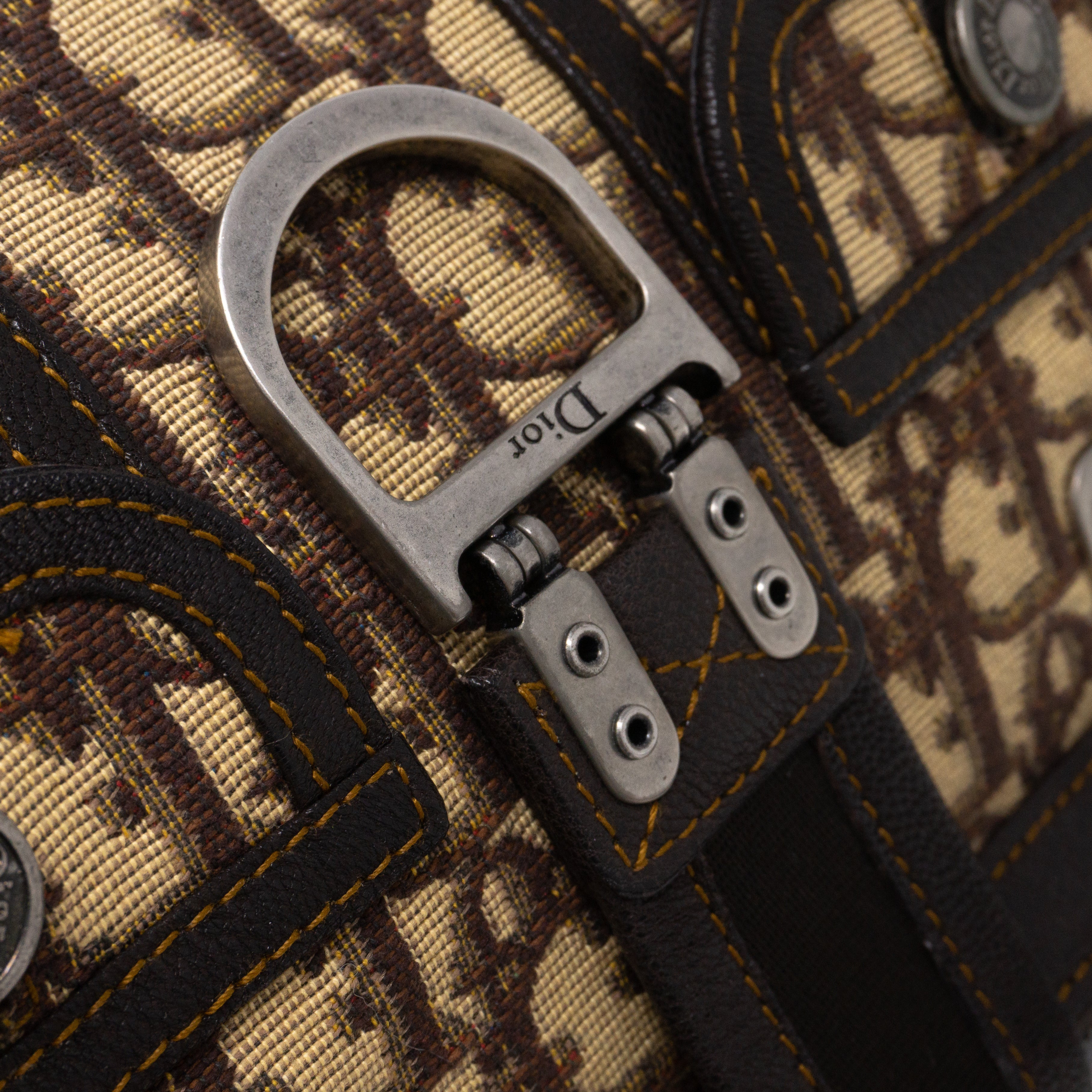 Flight Satchel Bag Brown Dior Oblique