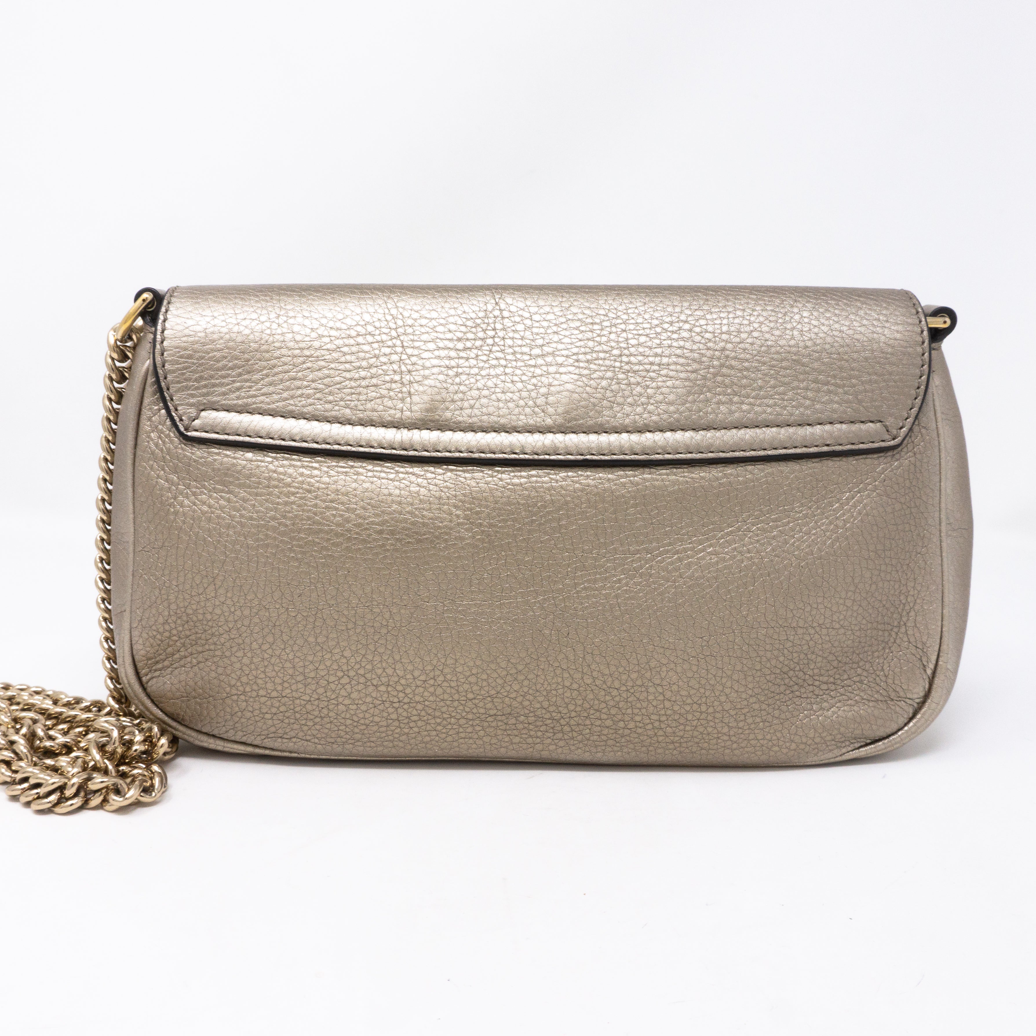 Soho Flap Chain Bag Champagne Leather