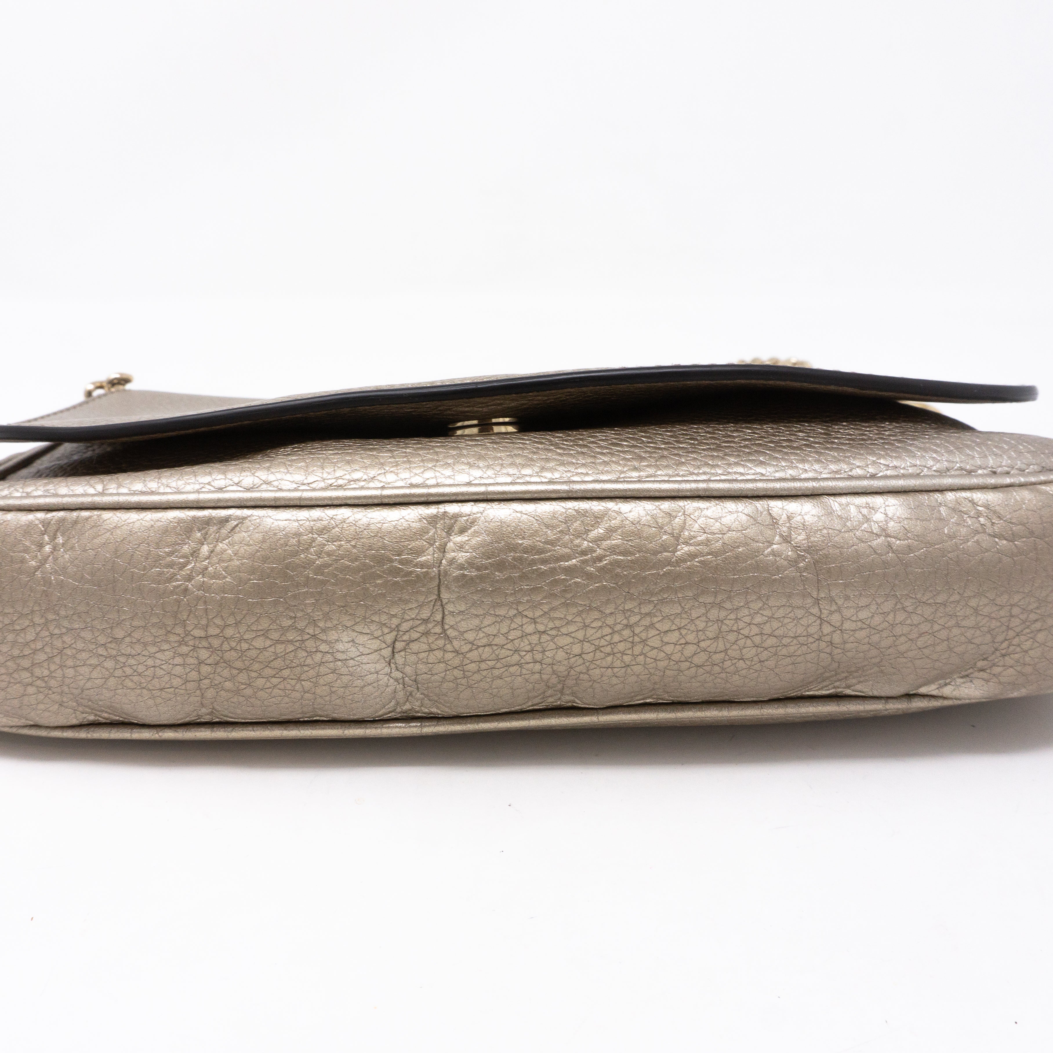 Soho Flap Chain Bag Champagne Leather