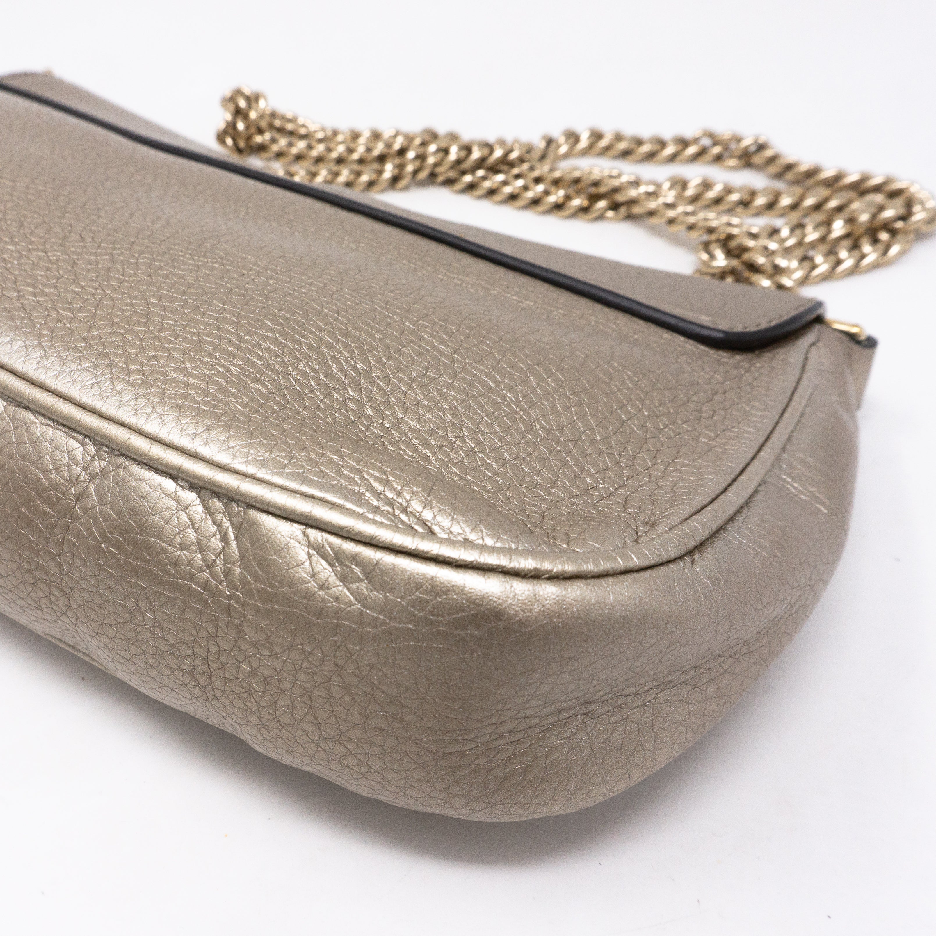 Soho Flap Chain Bag Champagne Leather
