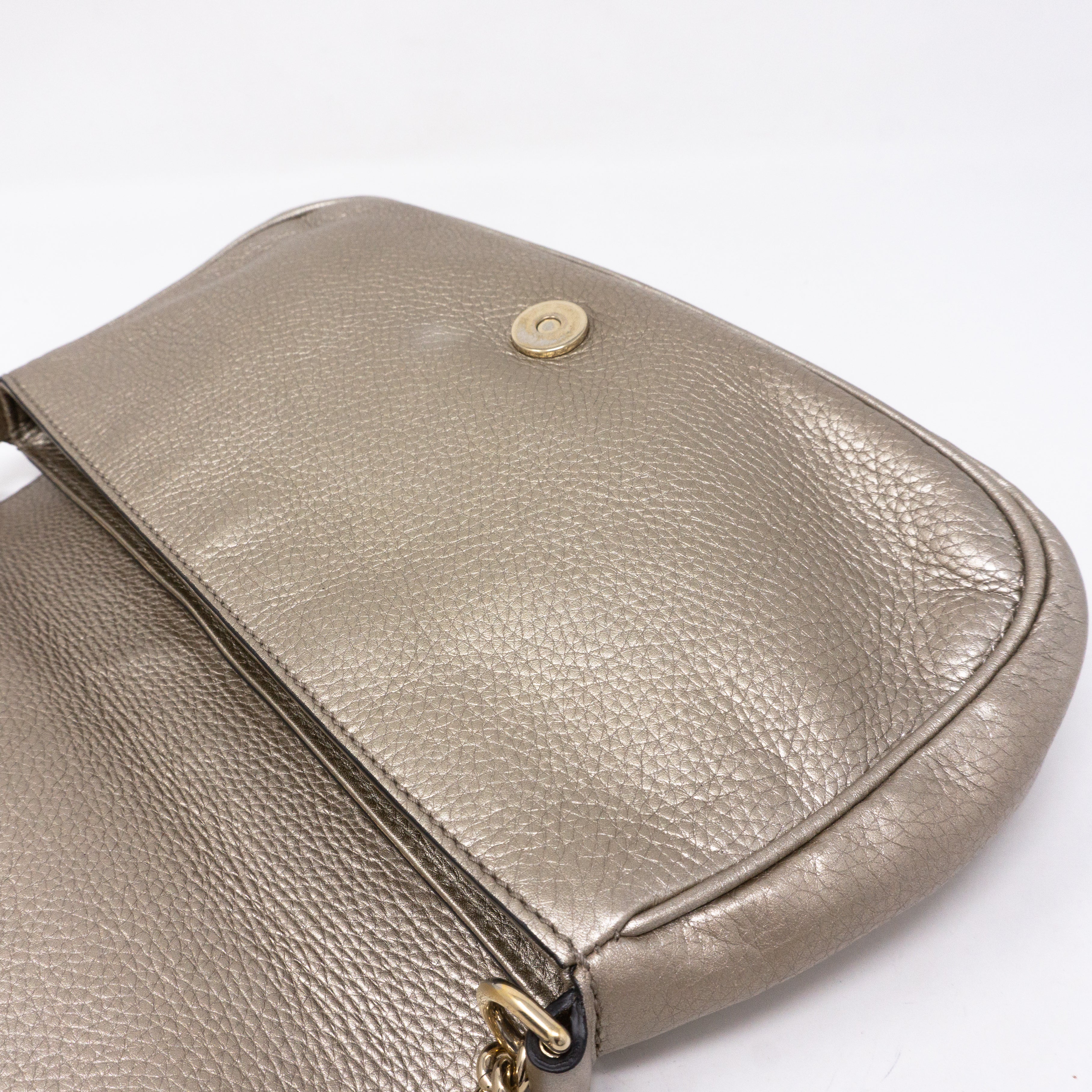 Soho Flap Chain Bag Champagne Leather