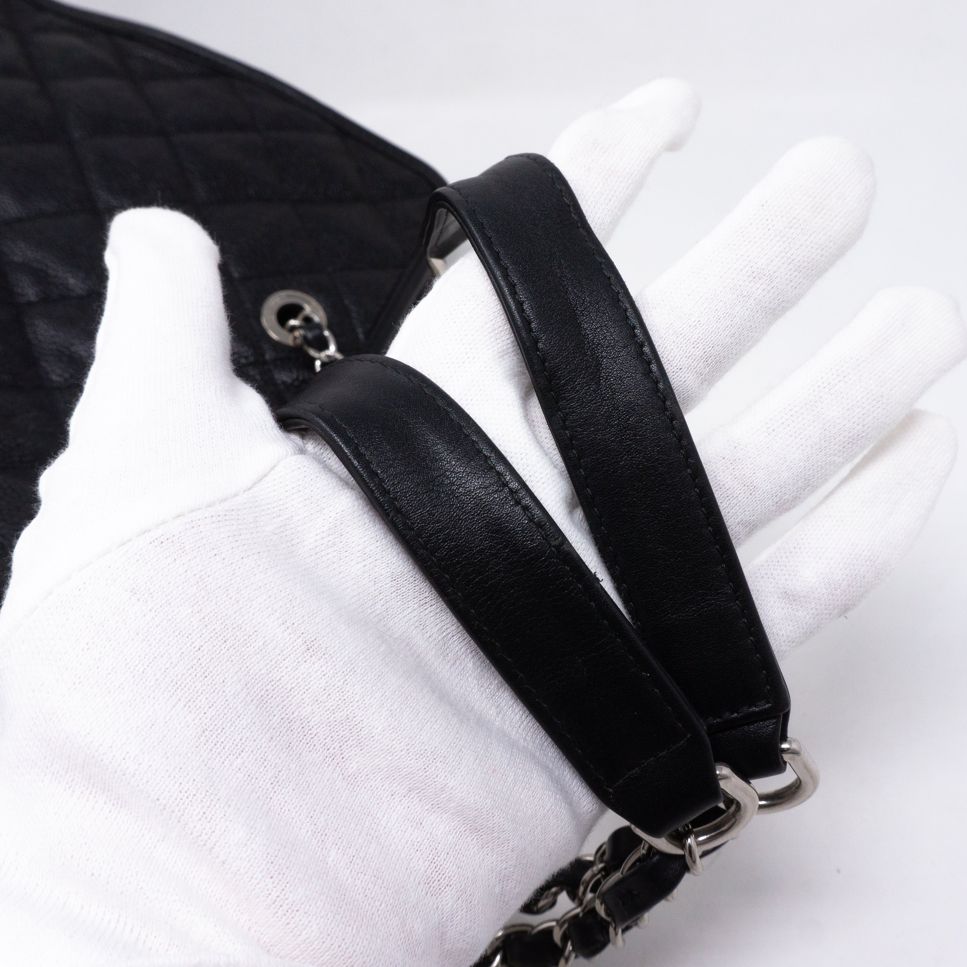 Quilted Shopping Tote Black Caviar