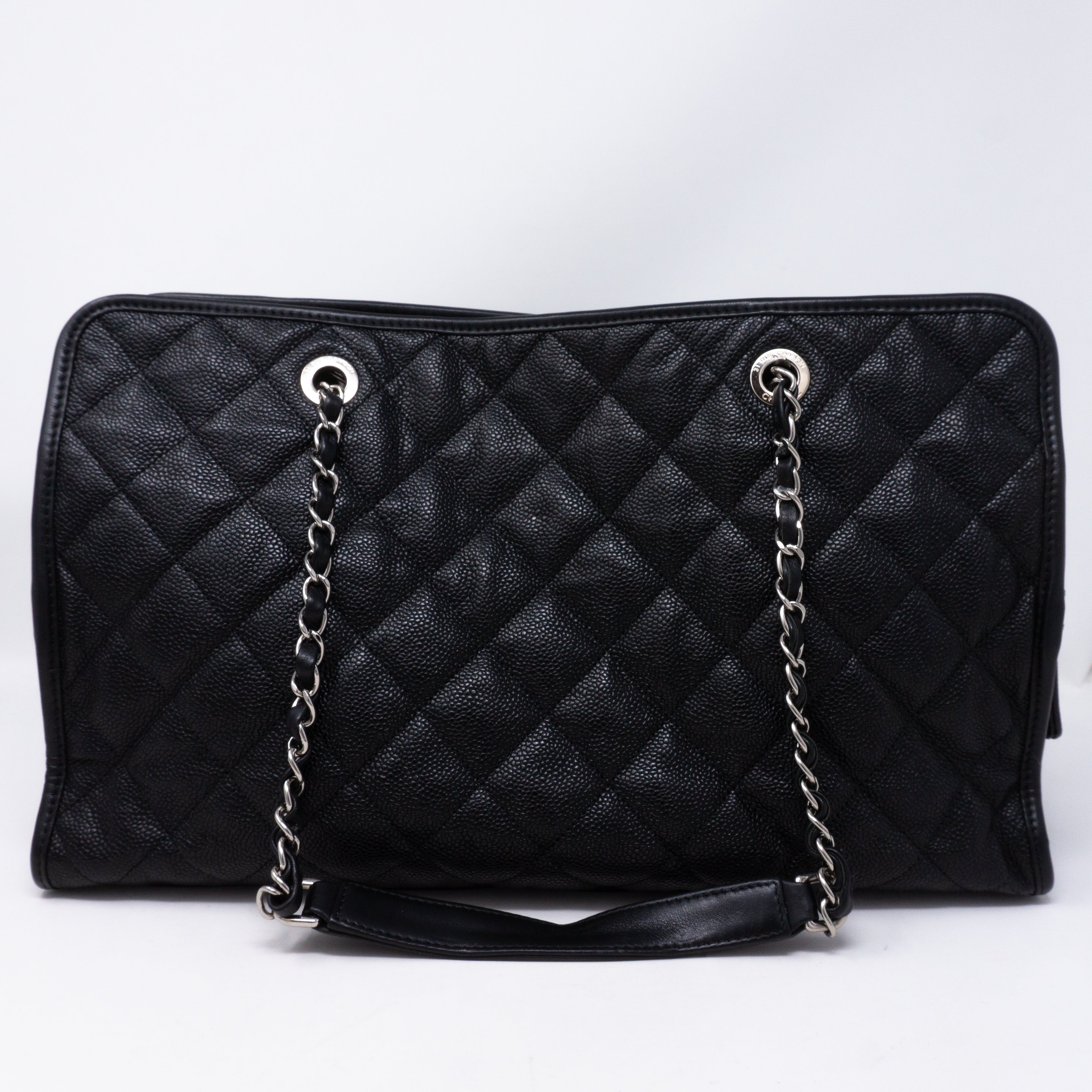 Quilted Shopping Tote Black Caviar