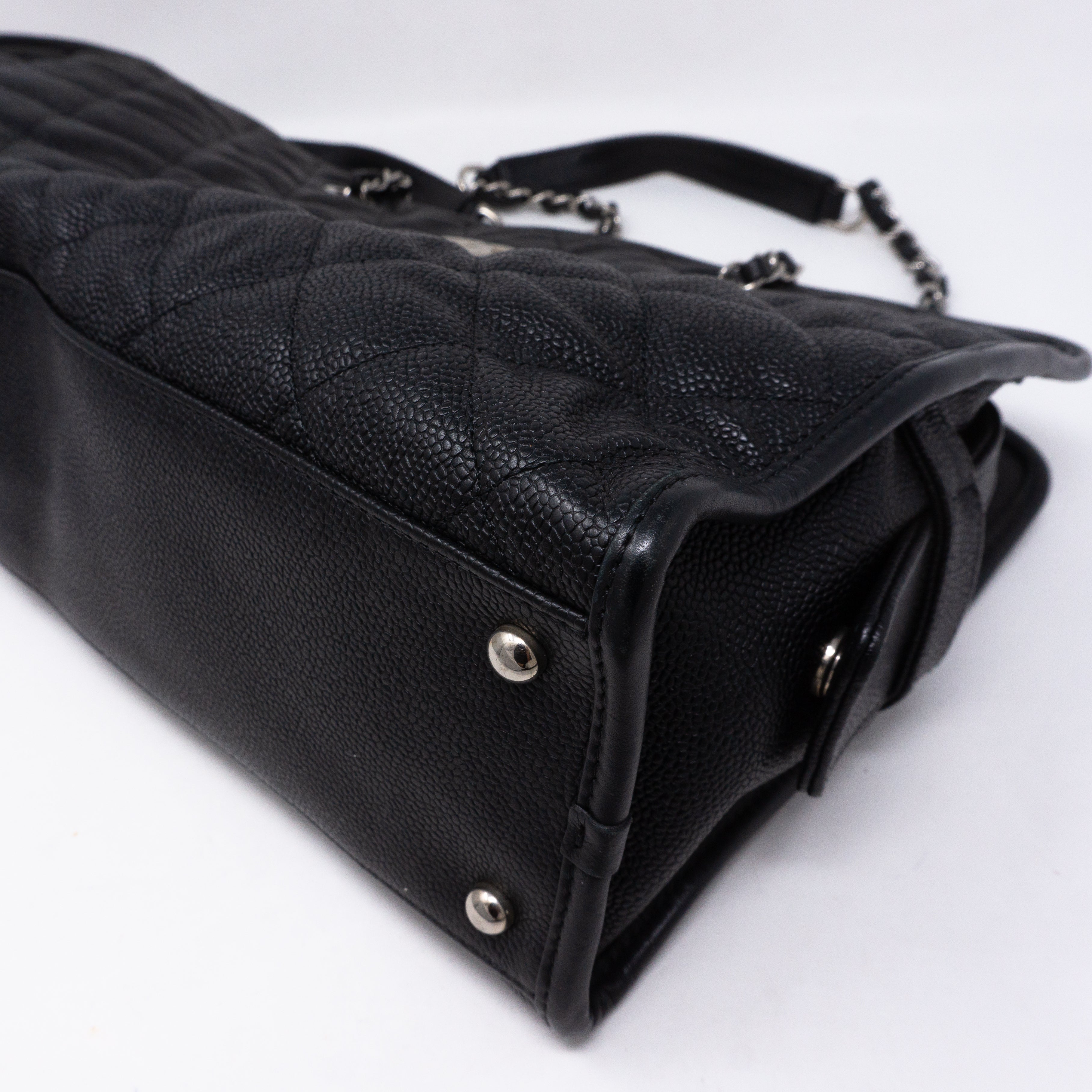 Quilted Shopping Tote Black Caviar