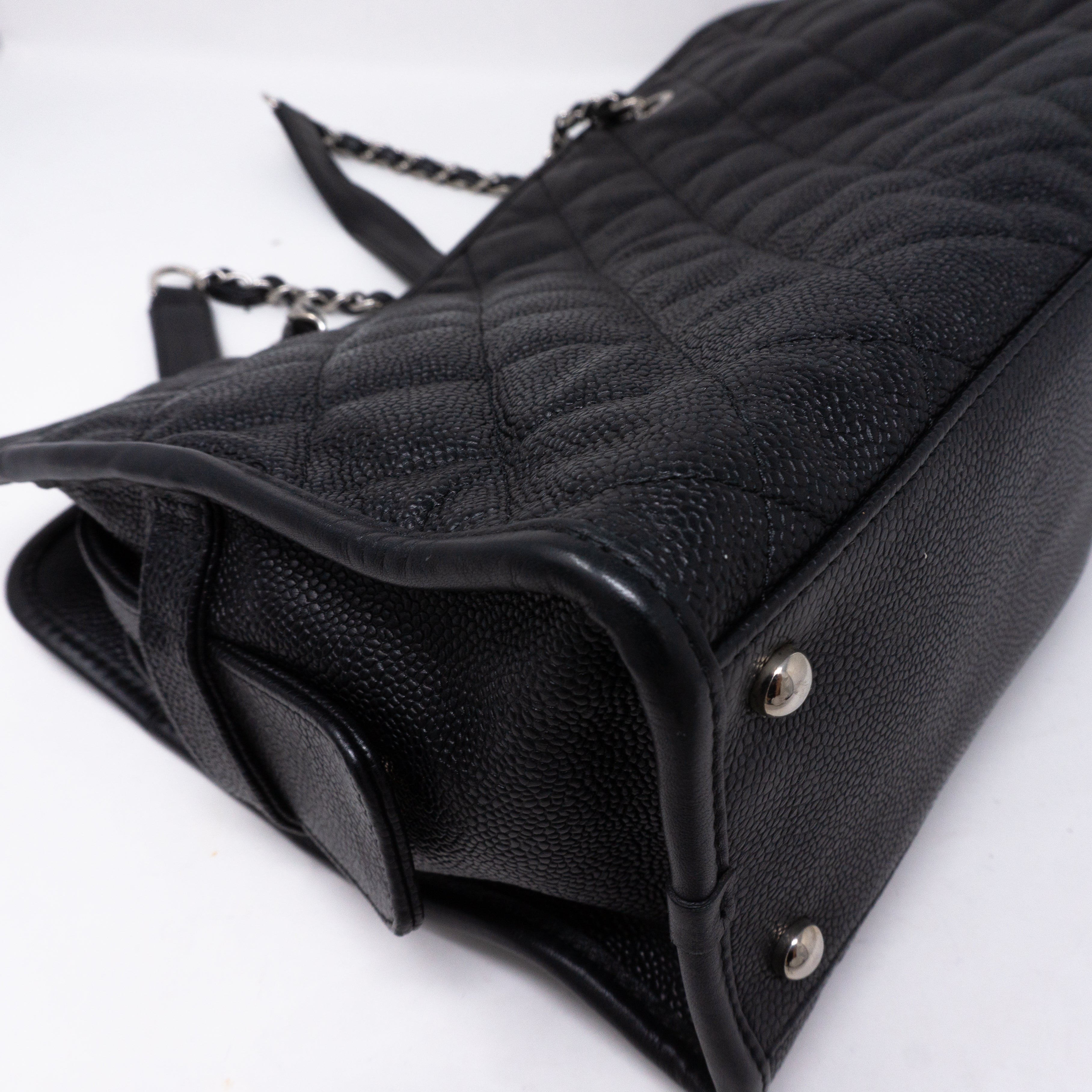 Quilted Shopping Tote Black Caviar