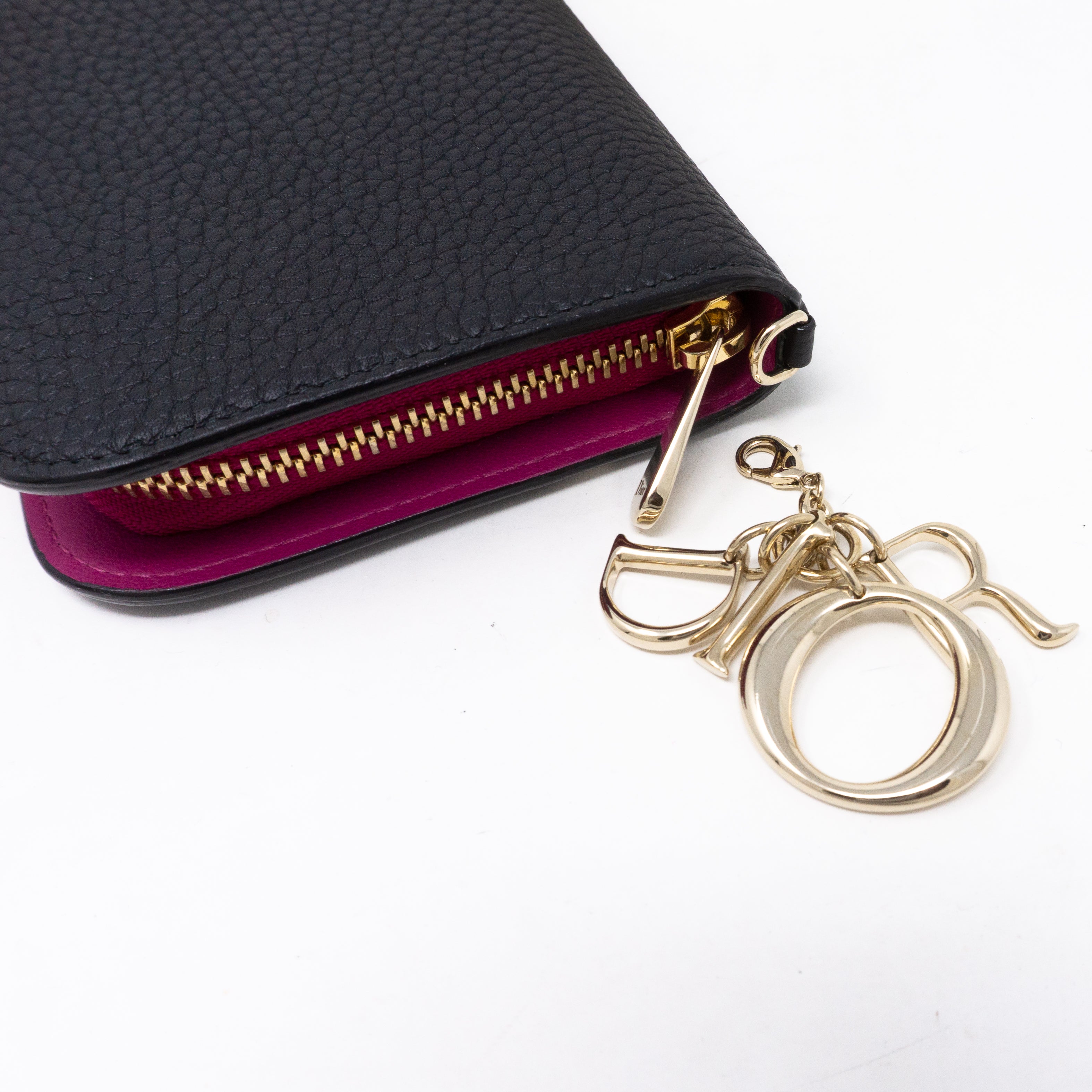 Diorissimo Voyageur Wallet Medium Black Leather