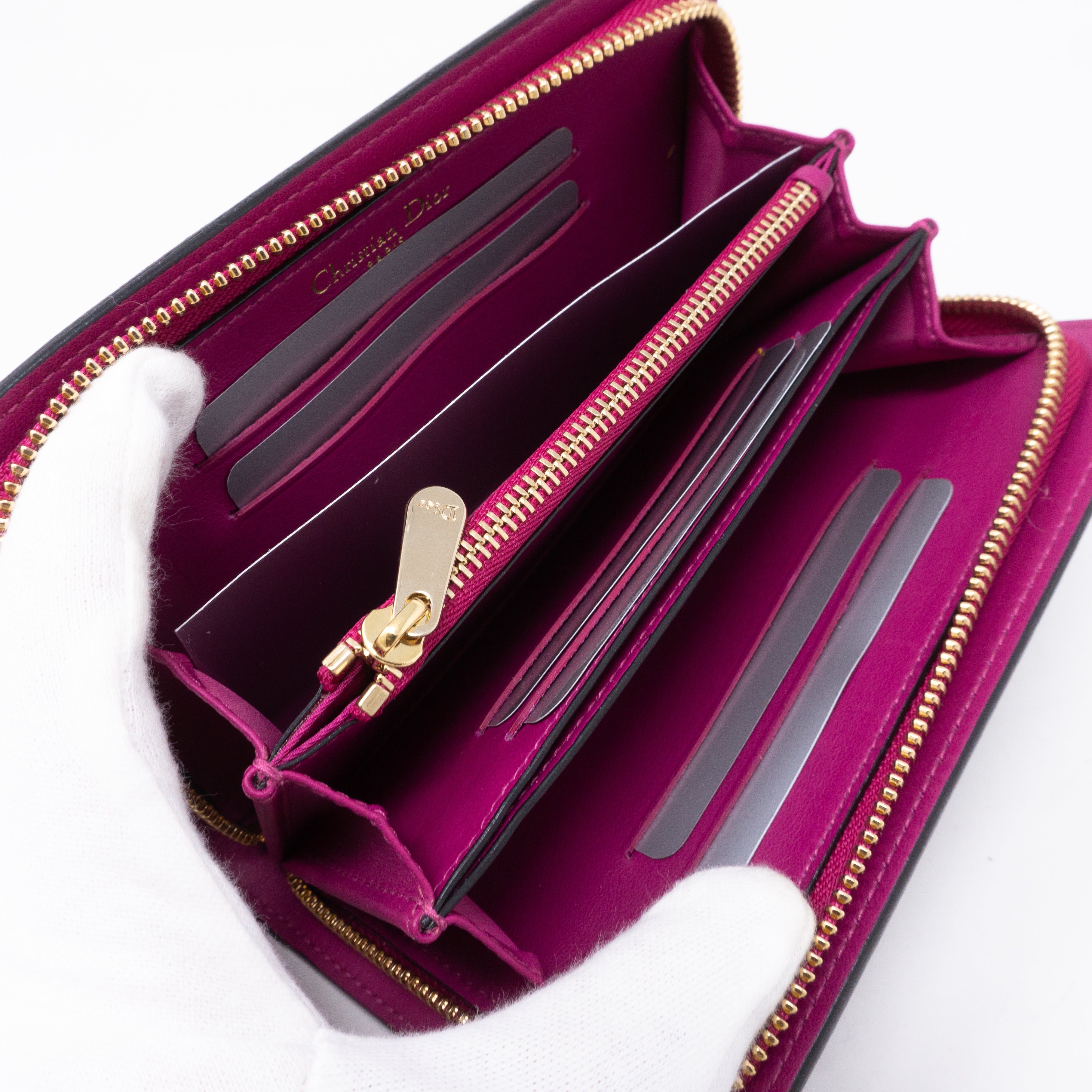 Diorissimo Voyageur Wallet Medium Black Leather