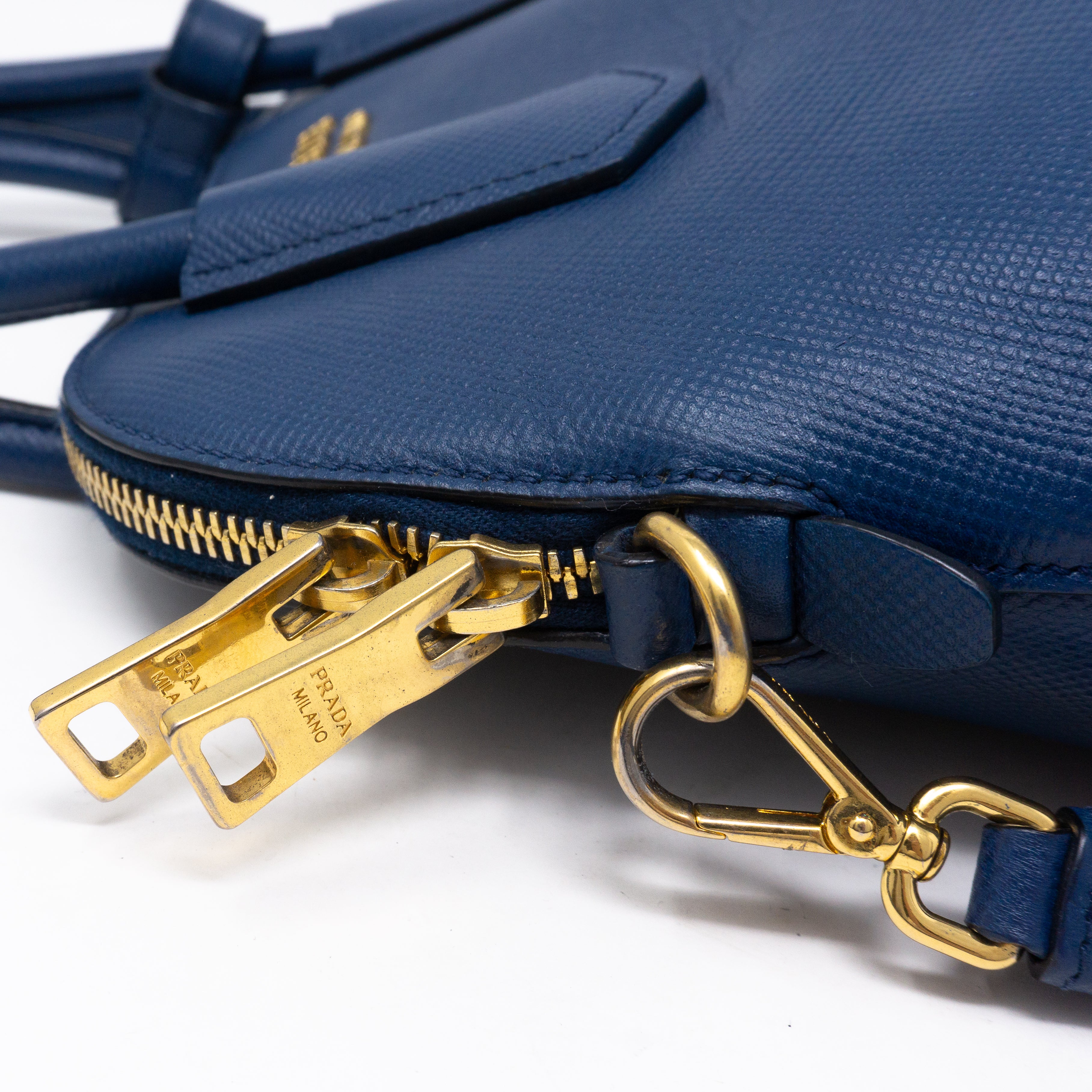 Small Crossbody Handbag Blue Saffiano Leather