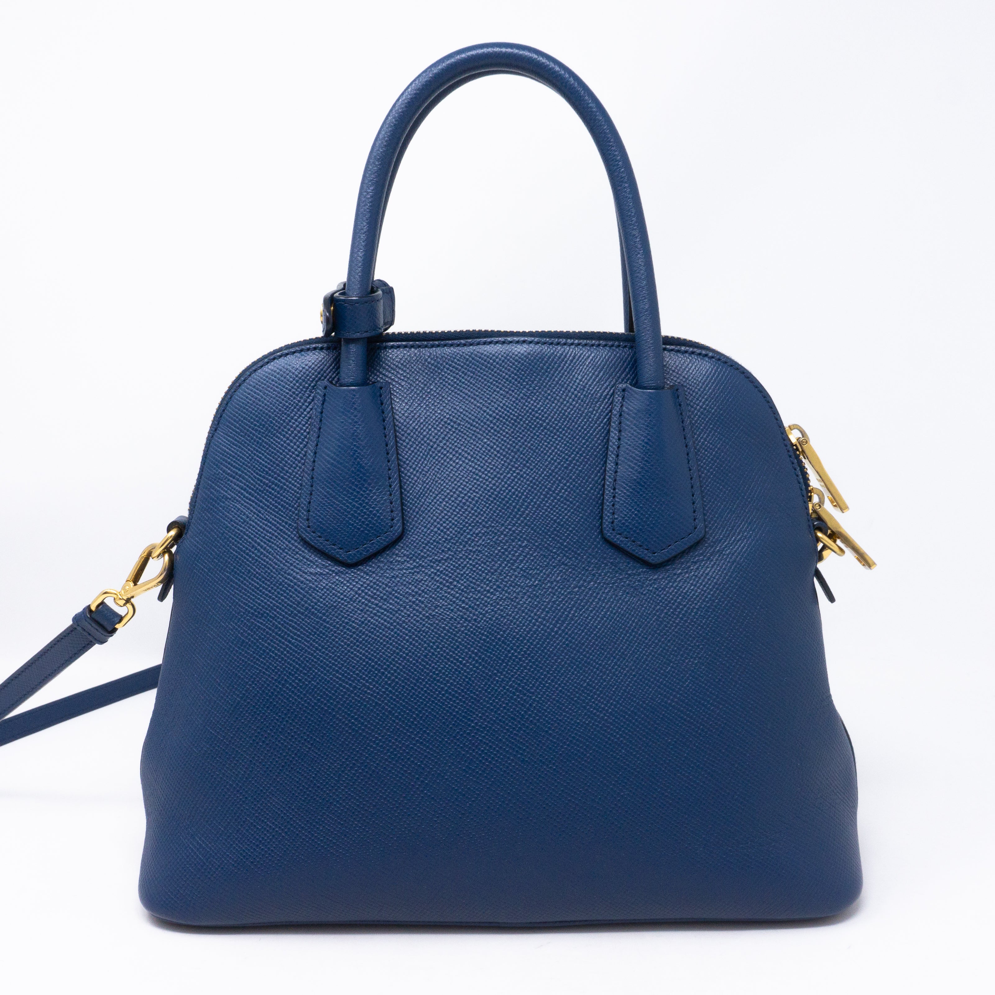 Small Crossbody Handbag Blue Saffiano Leather