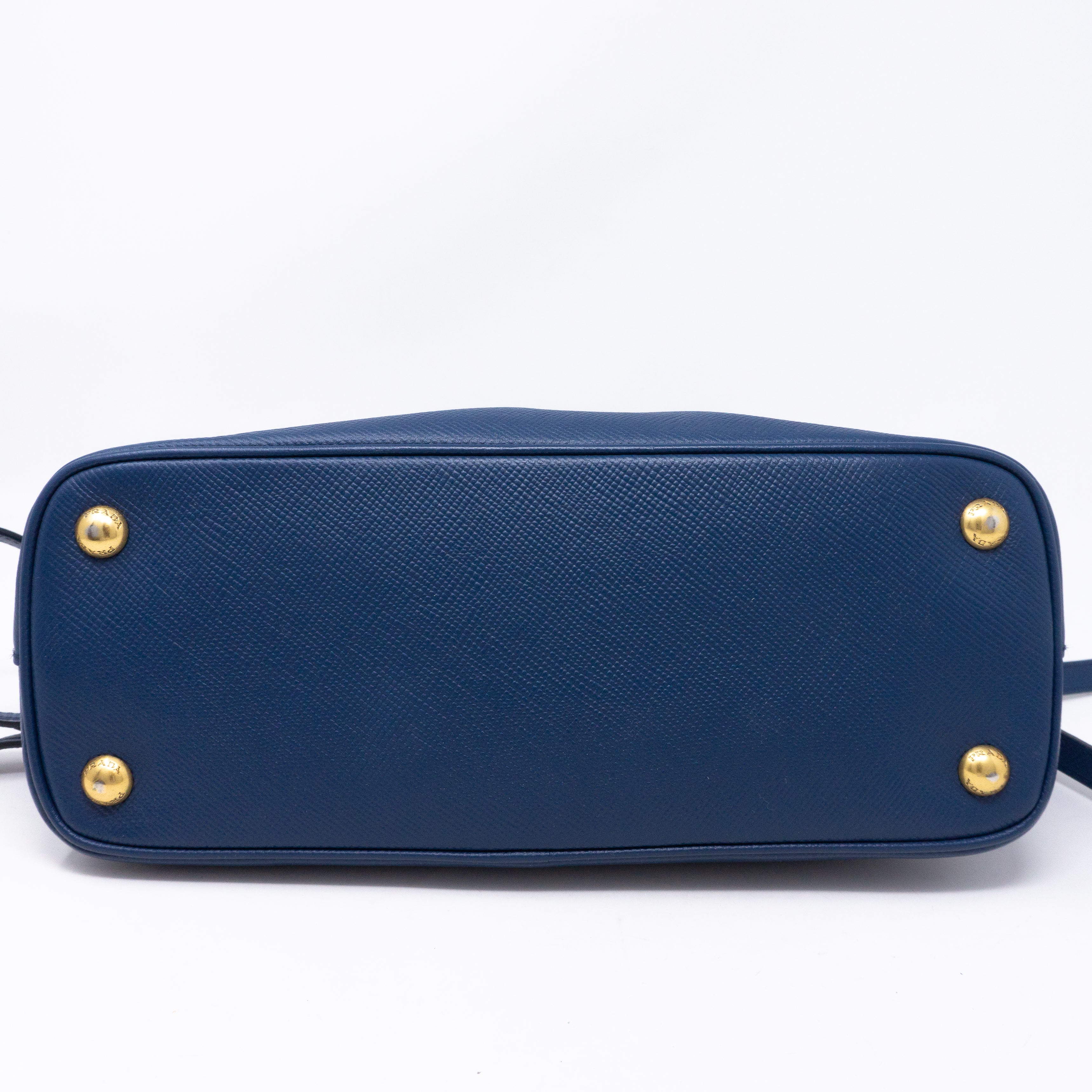 Small Crossbody Handbag Blue Saffiano Leather