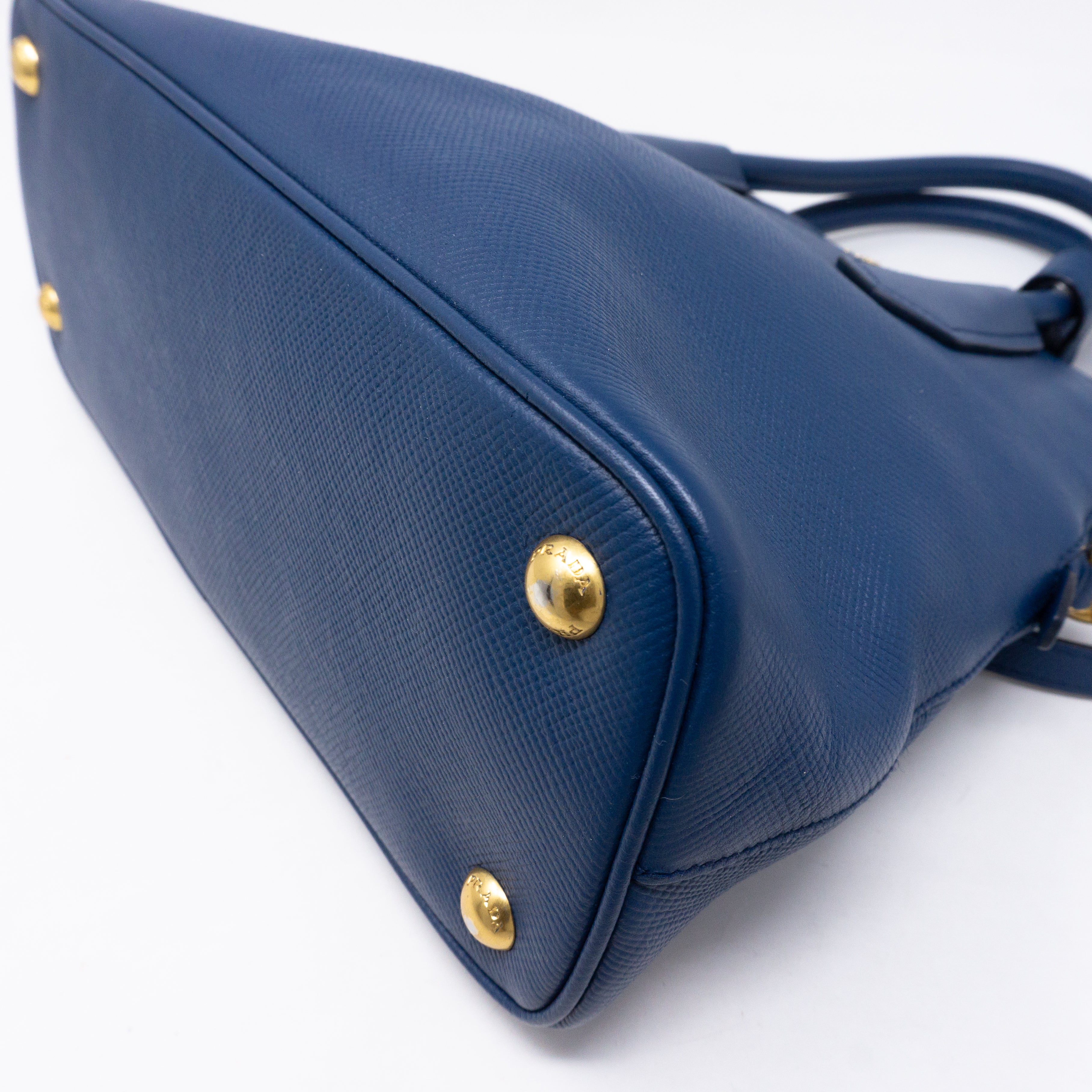 Small Crossbody Handbag Blue Saffiano Leather