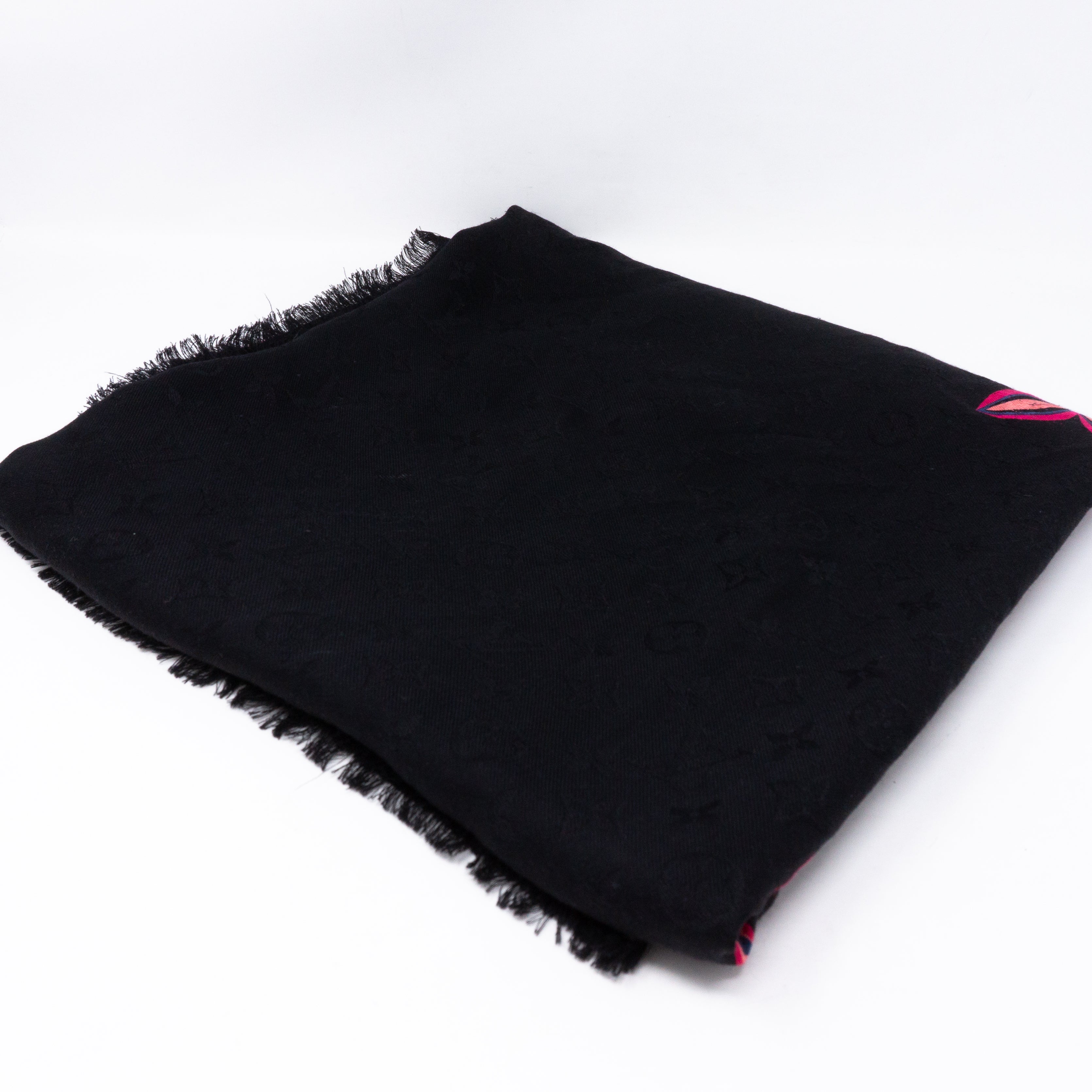 Monogram Shawl Flowergram Black
