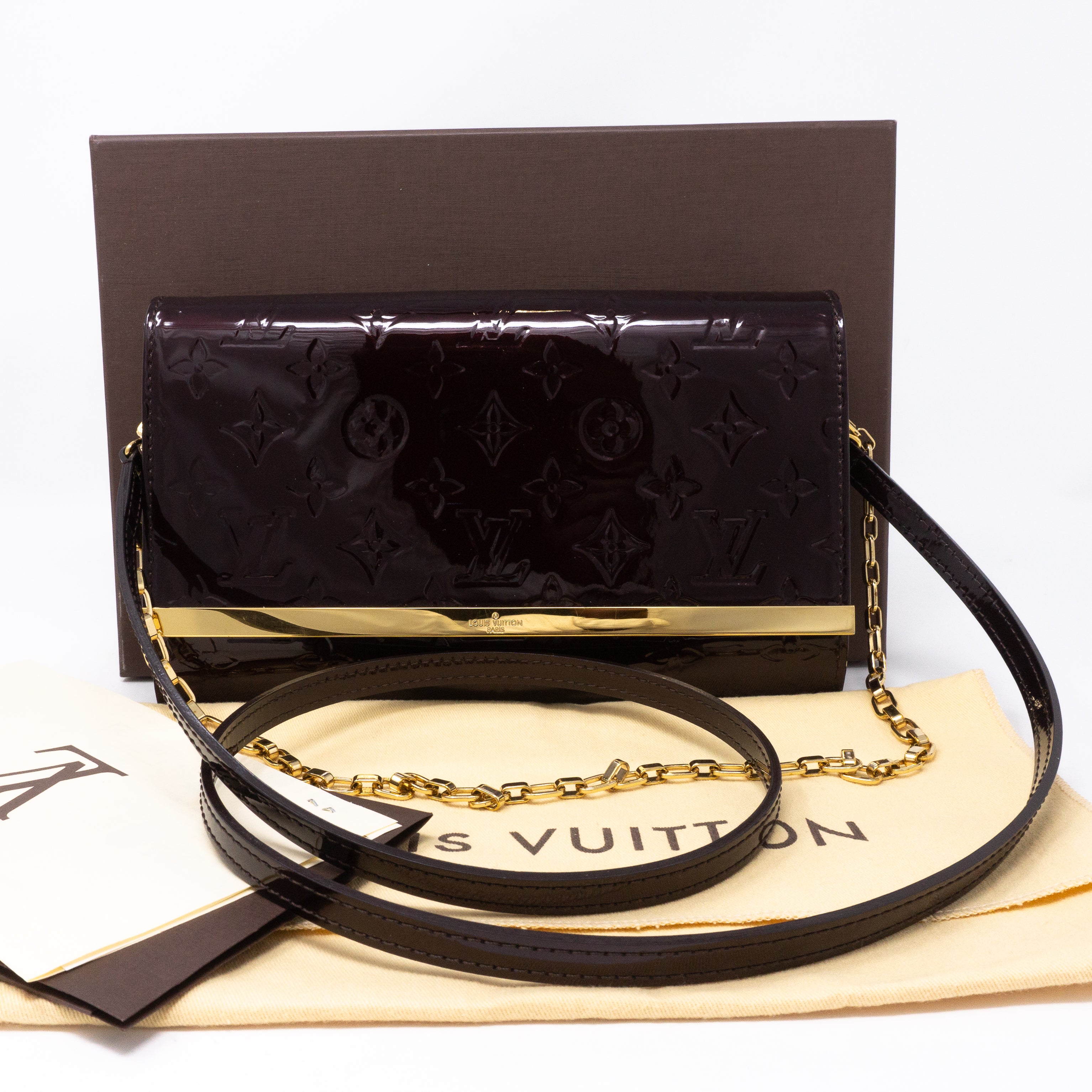 Pre-owned Louis Vuitton Amarante Monogram Vernis Ana Clutch Bag