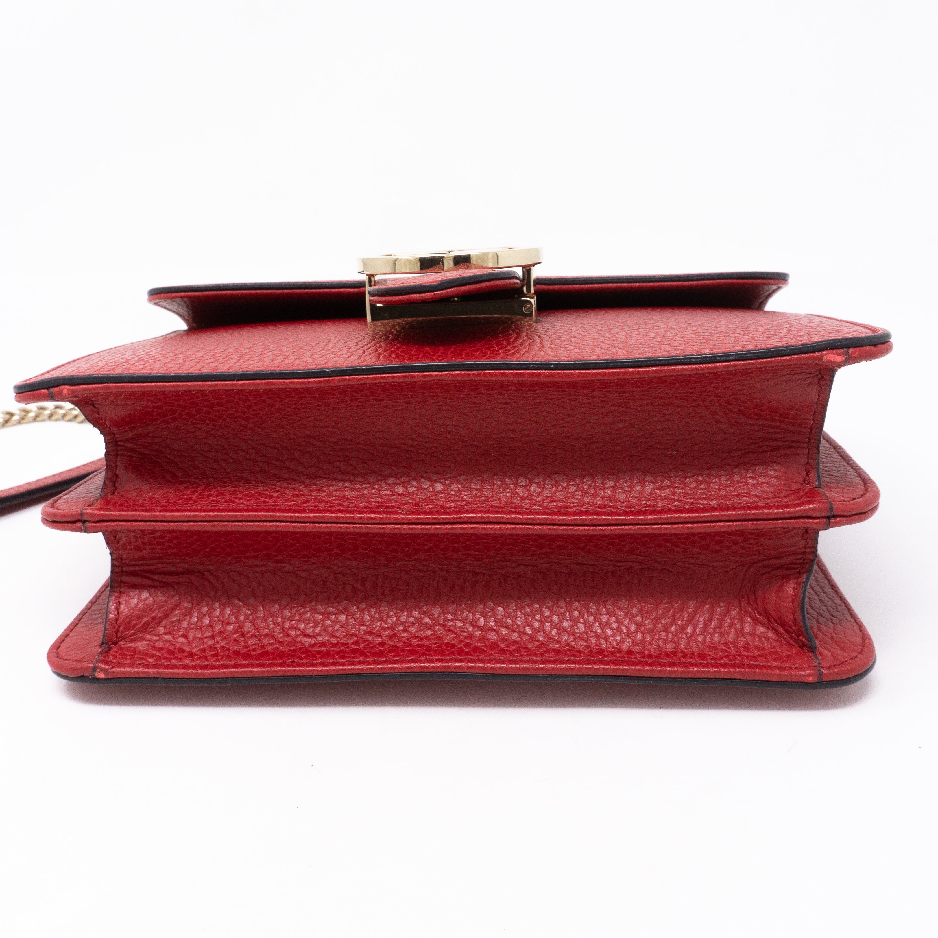 Interlocking GG Flap Small Bag Red Leather