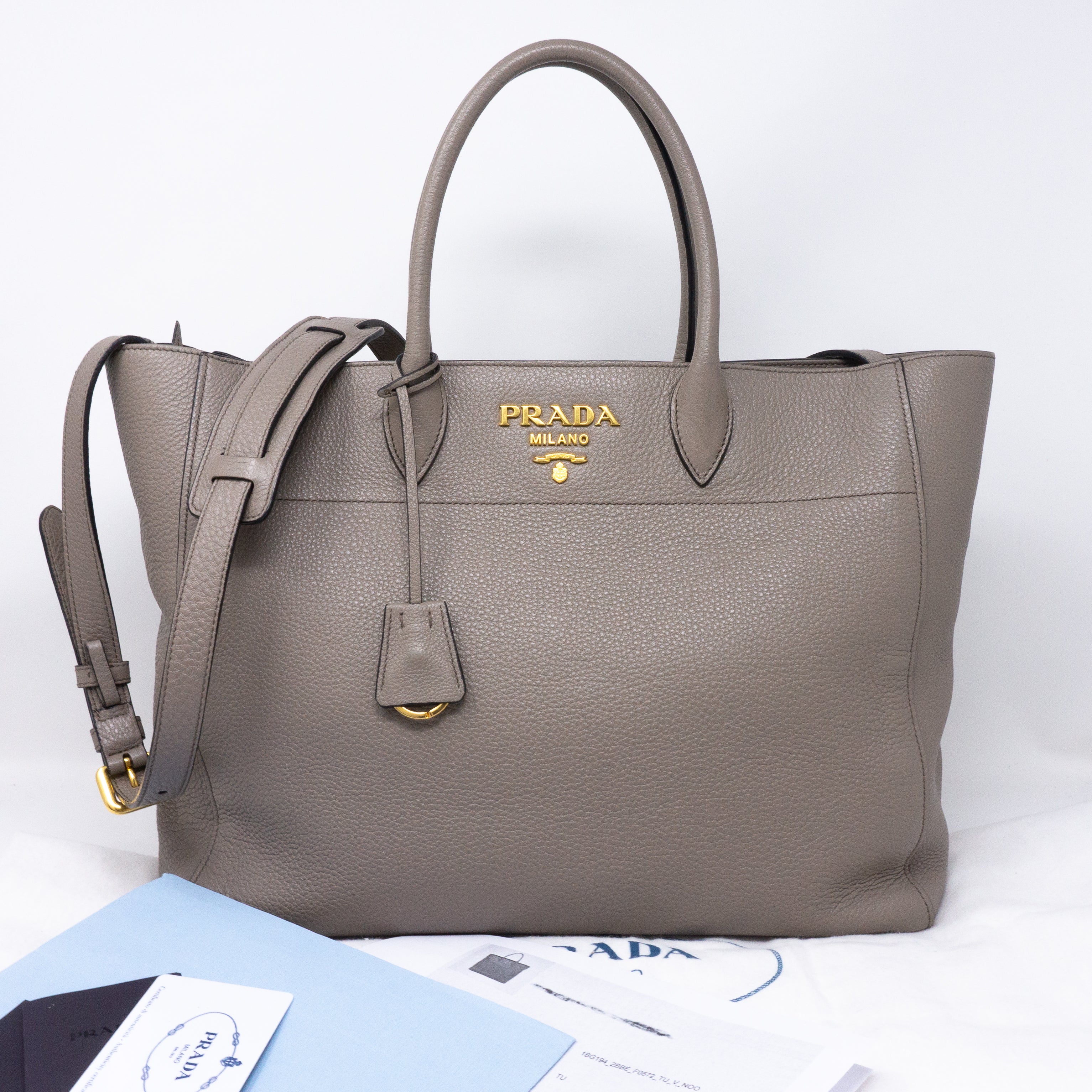 Large Tote Clay Gray Leather