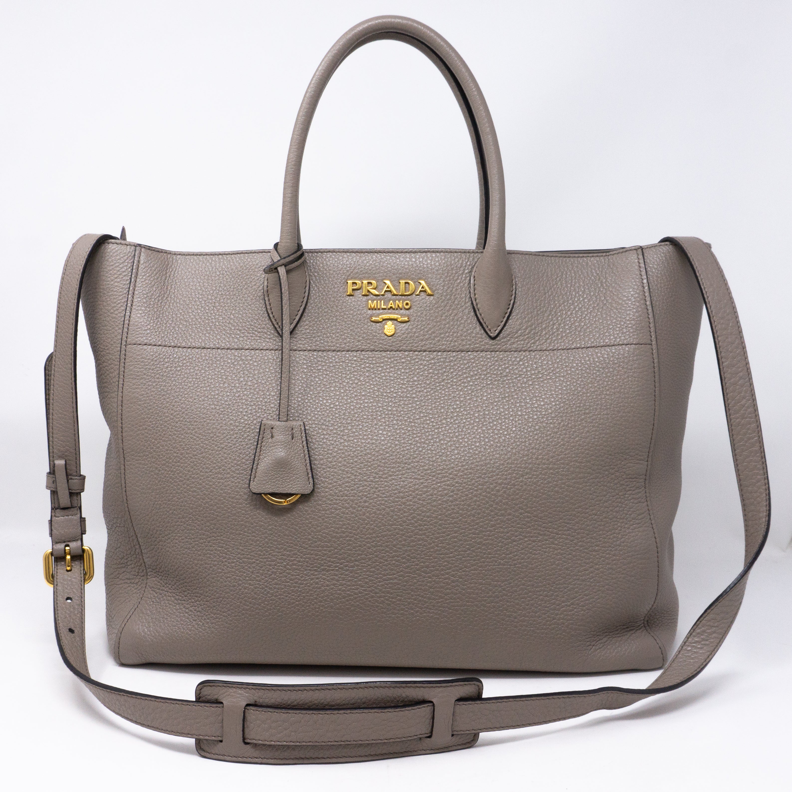 Large Tote Clay Gray Leather