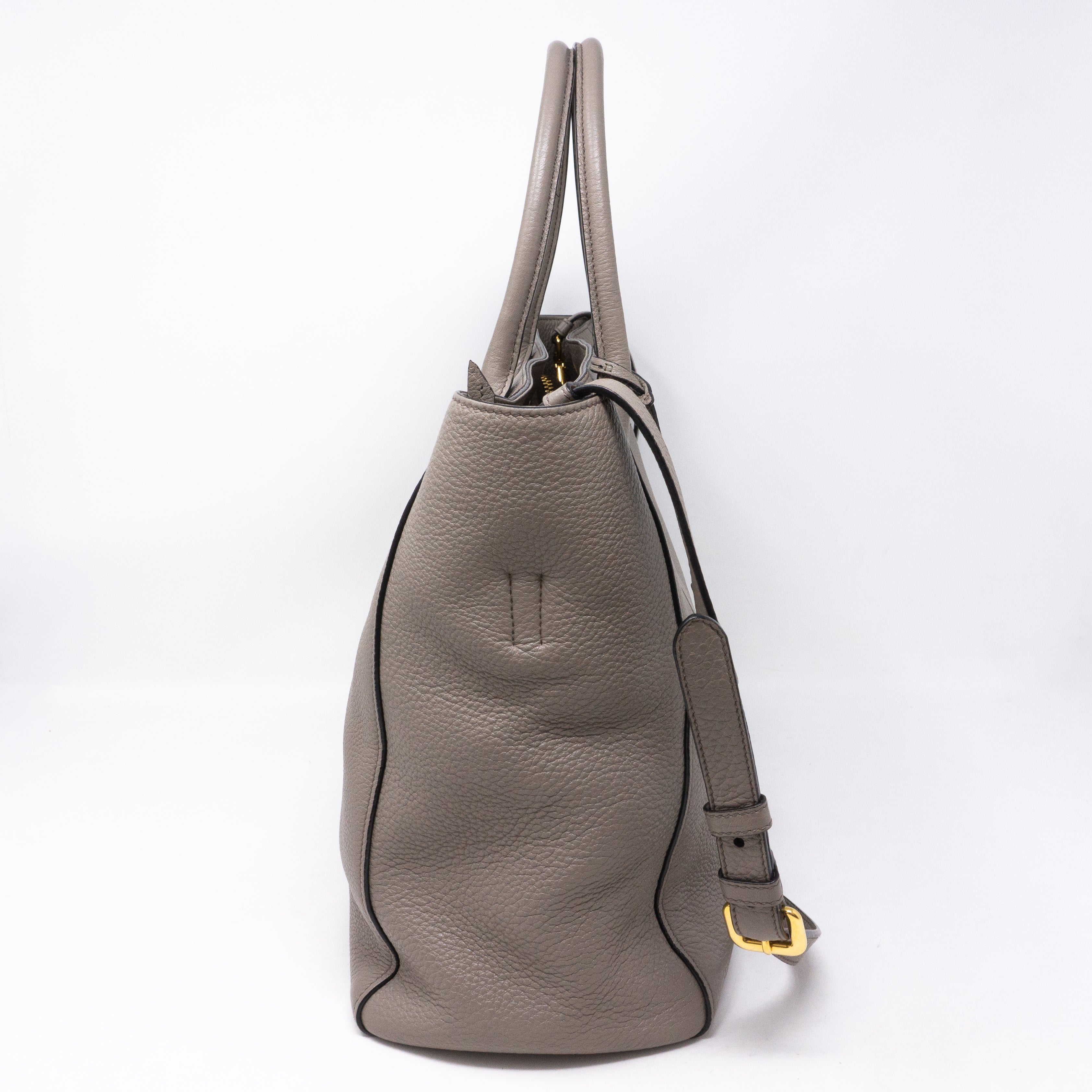 Large Tote Clay Gray Leather