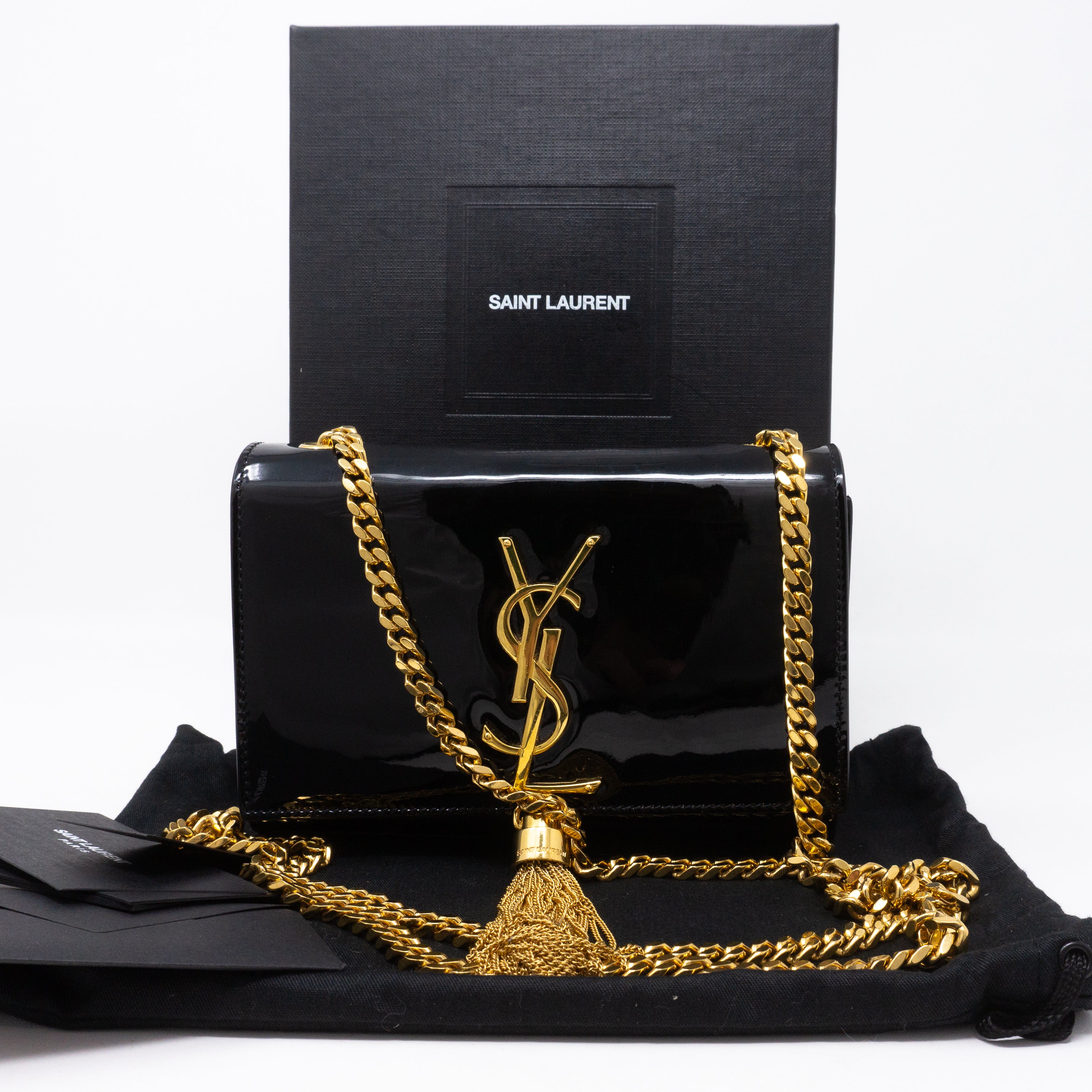 Kate Small Tassel Black Patent Leather