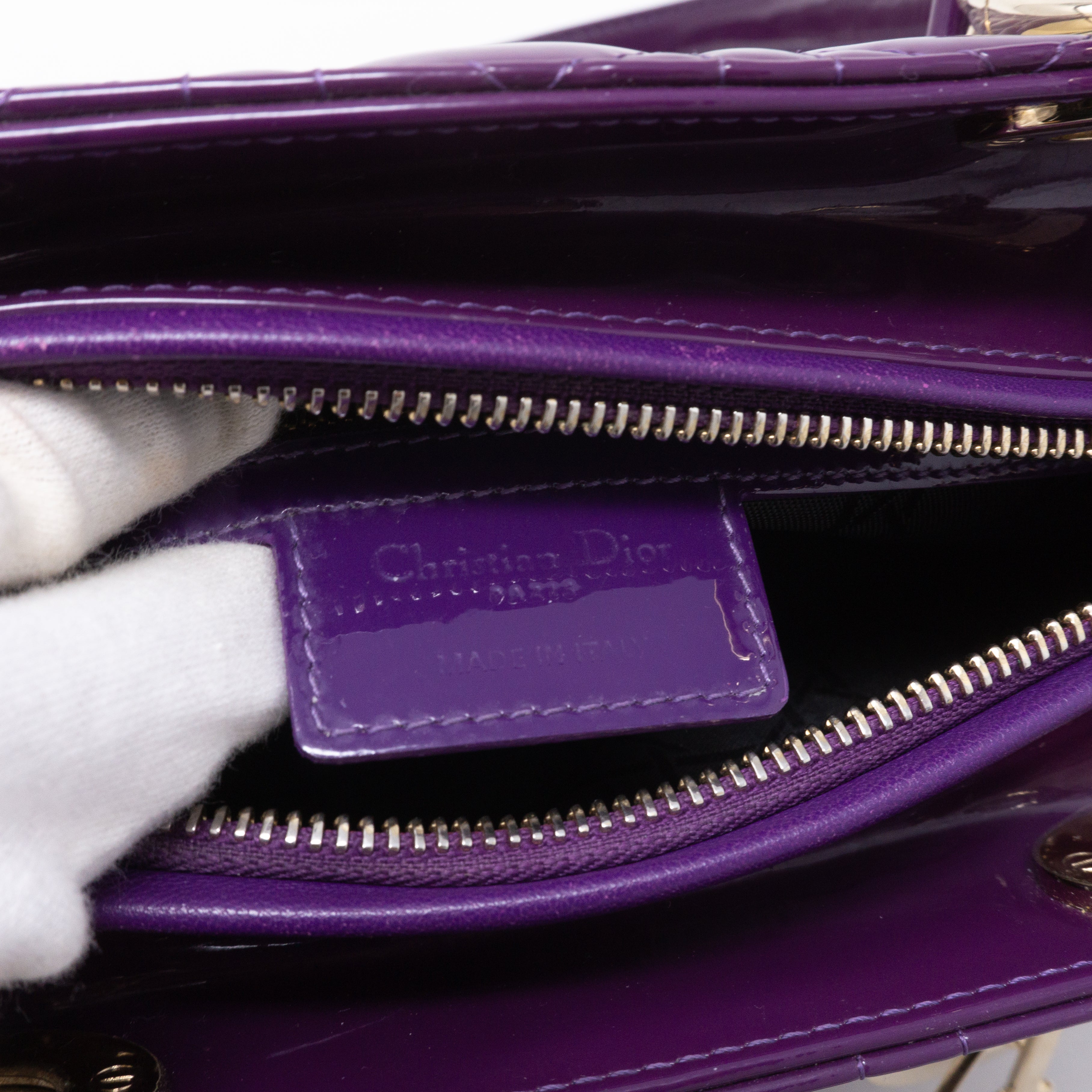 Lady Dior Medium Purple Patent Leather