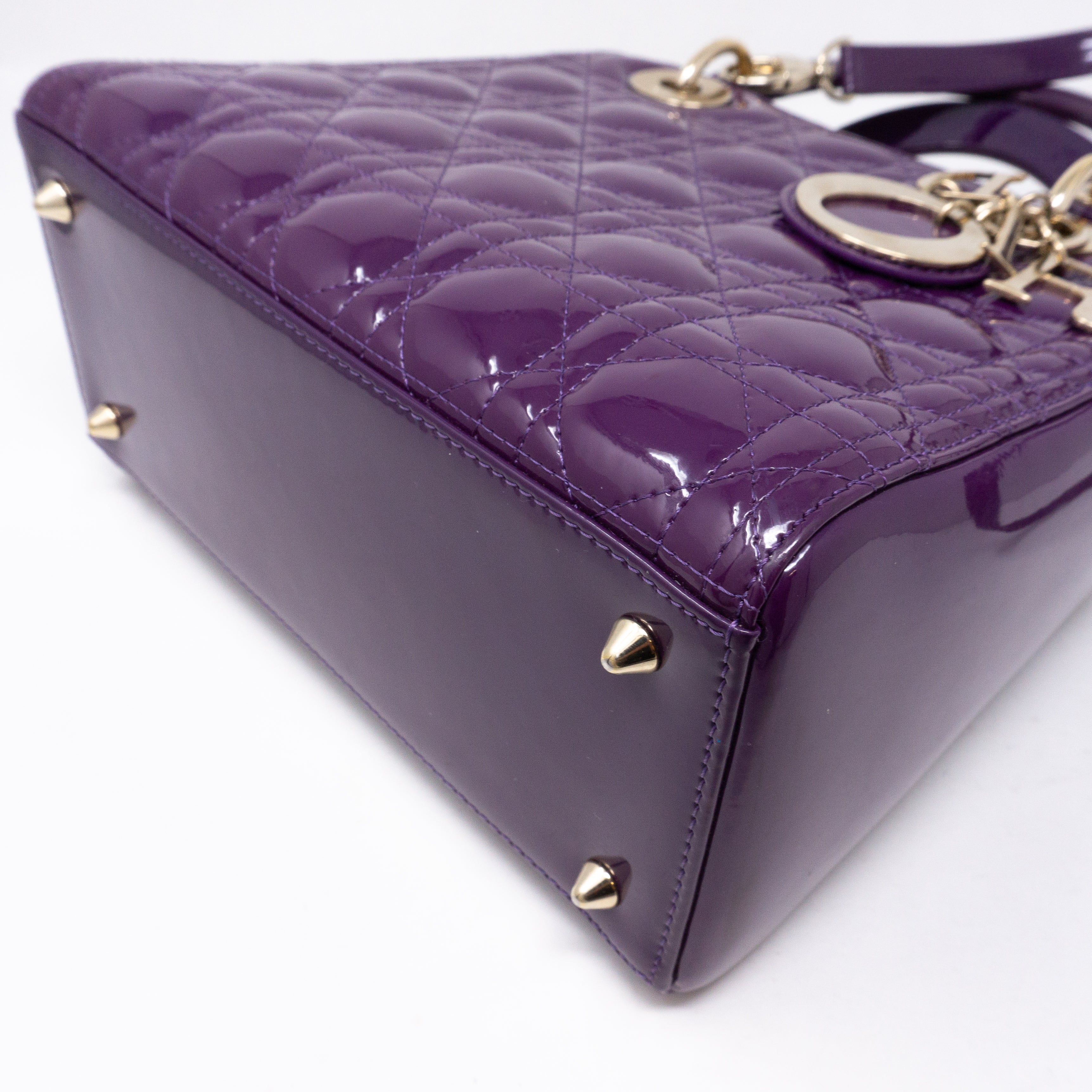 Lady Dior Medium Purple Patent Leather