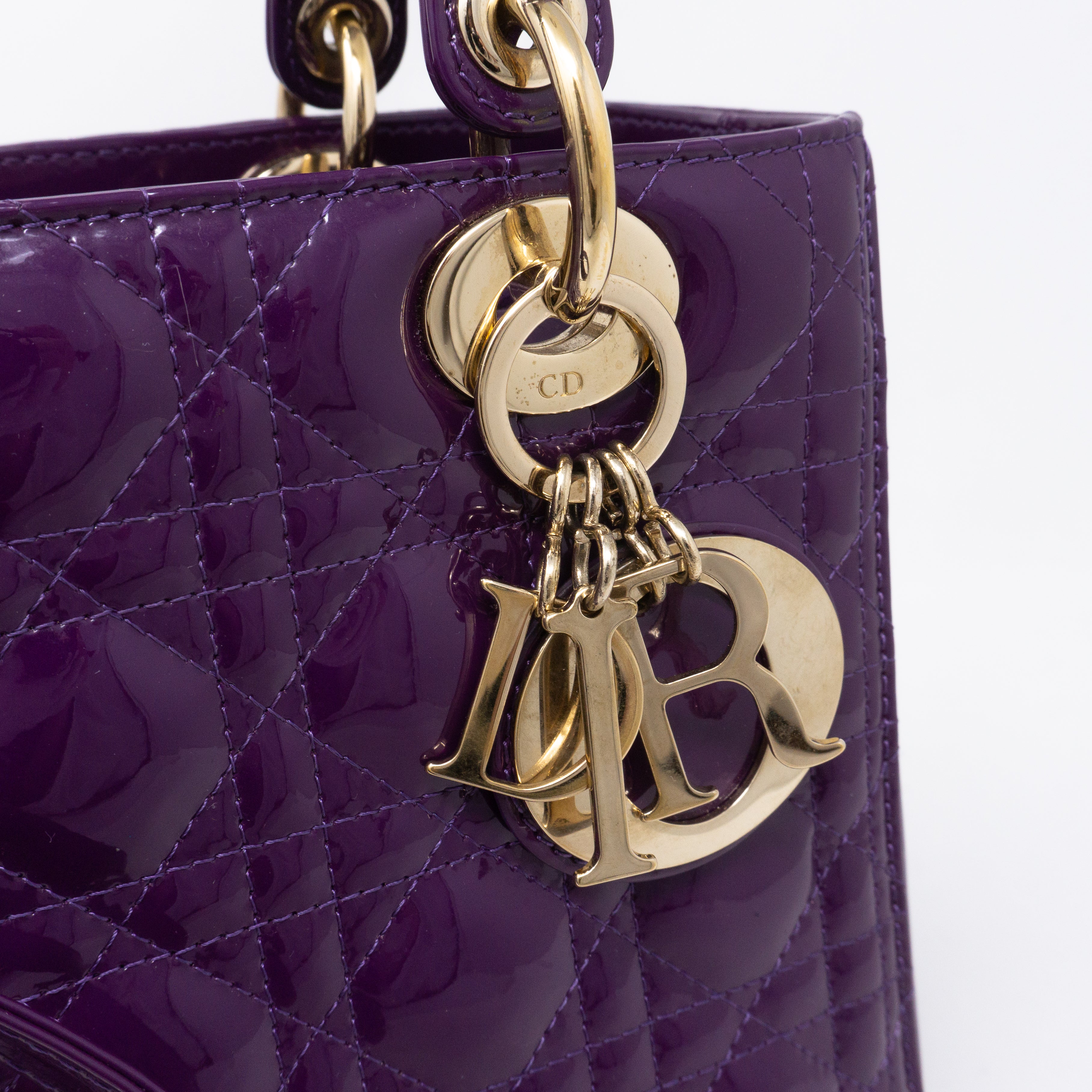 Lady Dior Medium Purple Patent Leather
