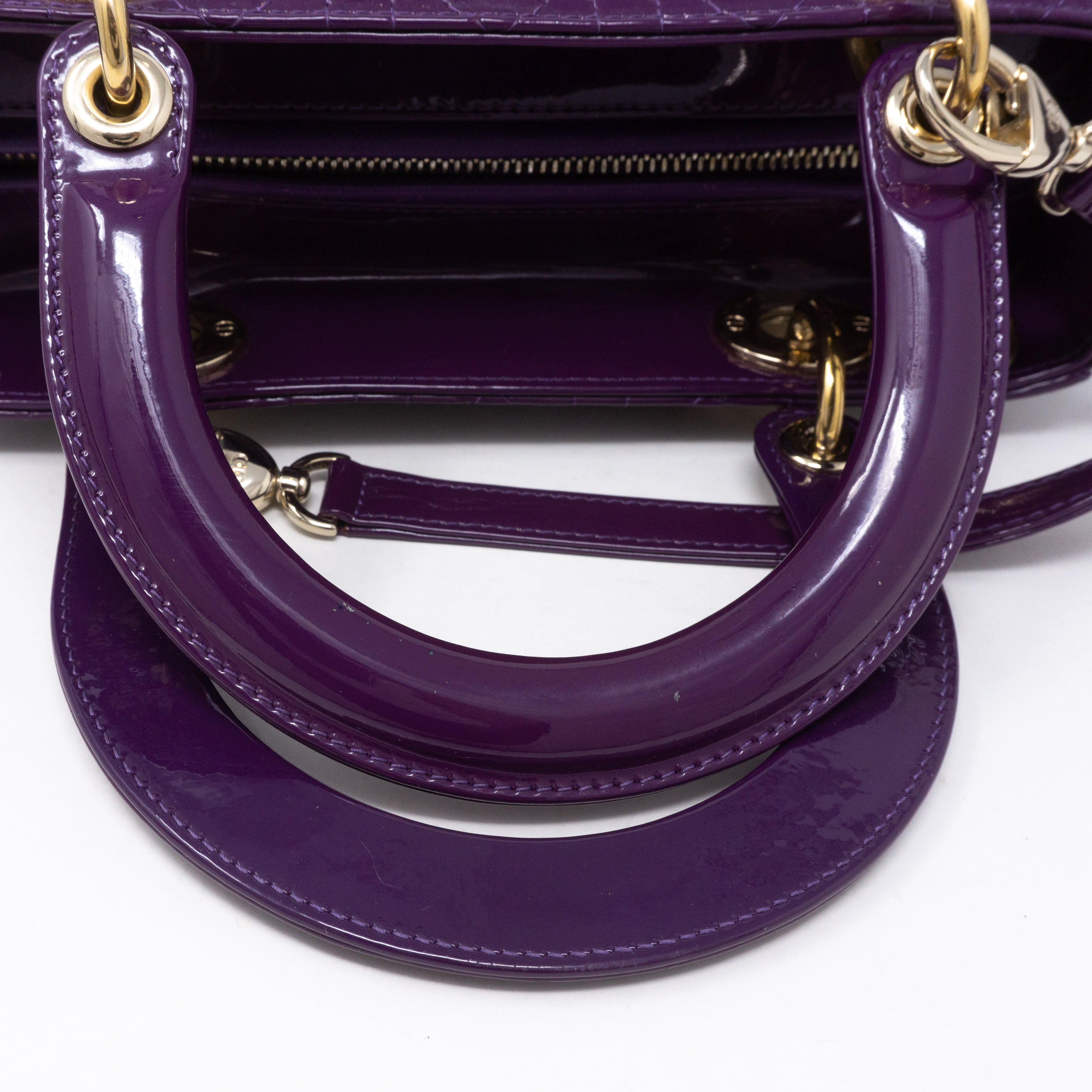 Lady Dior Medium Purple Patent Leather
