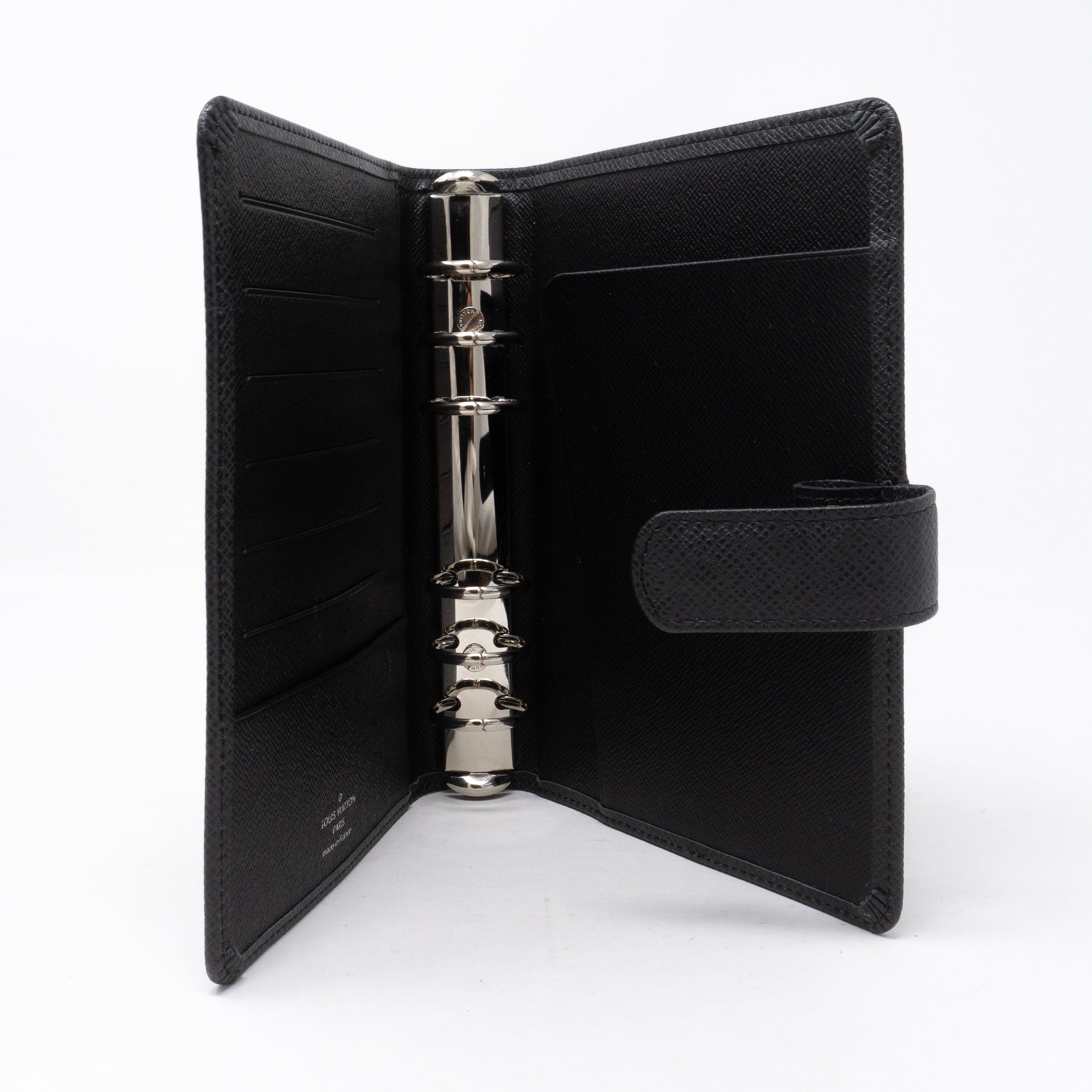 Medium Ring Agenda Cover Taiga Black