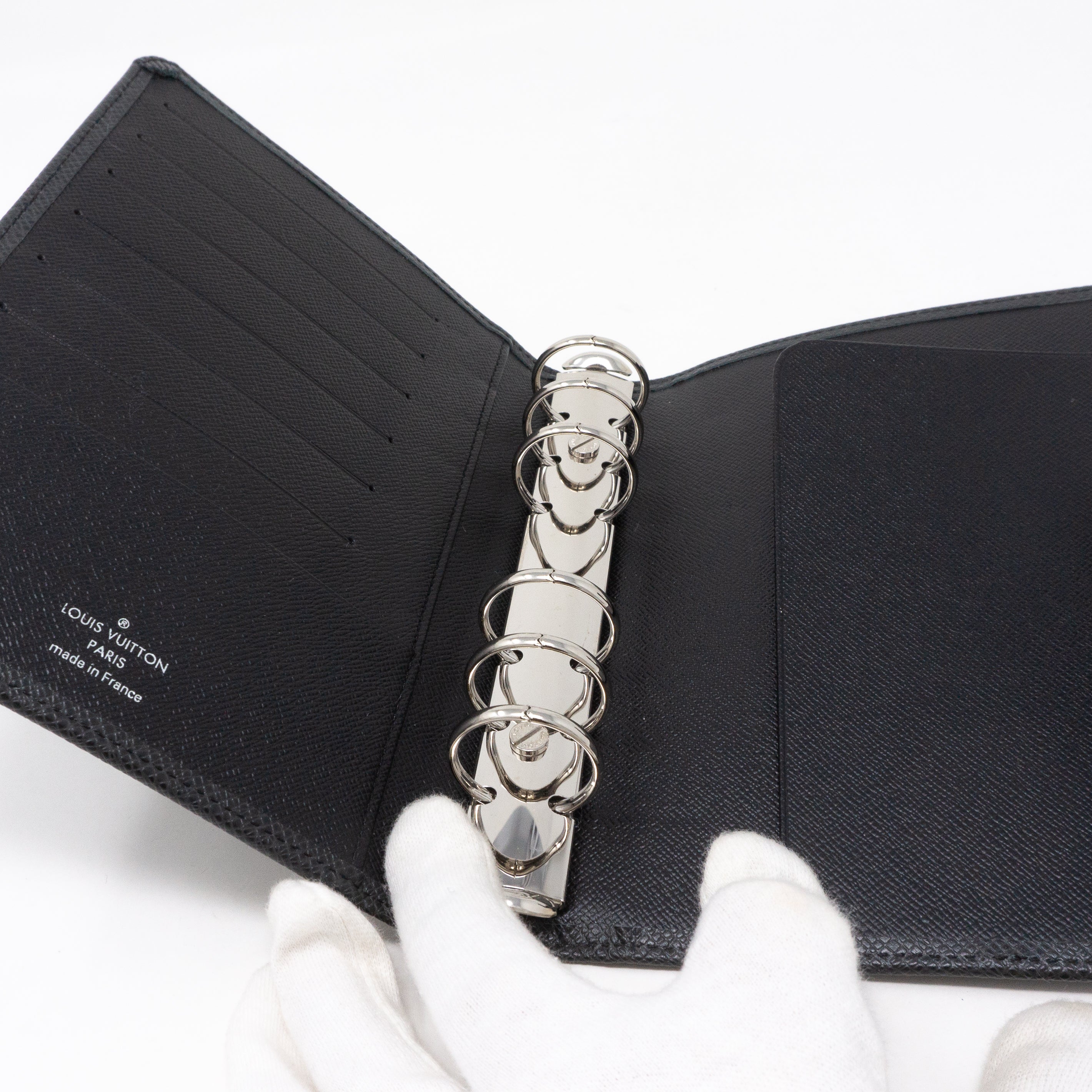 Medium Ring Agenda Cover Taiga Black