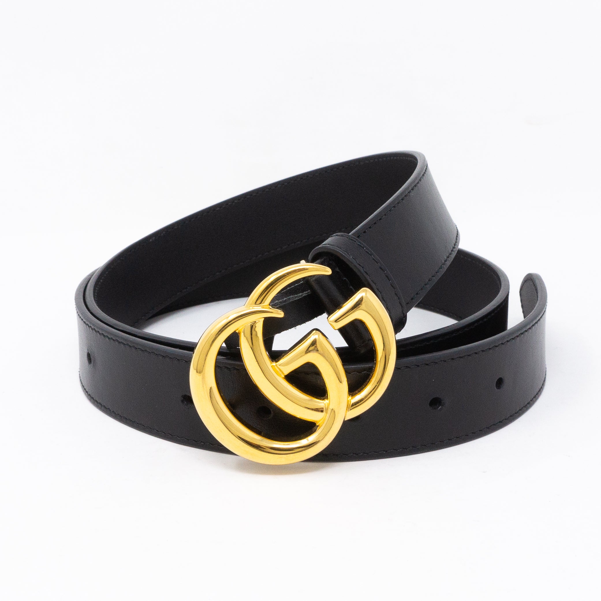 GG Marmont Black Leather Belt 95 cm