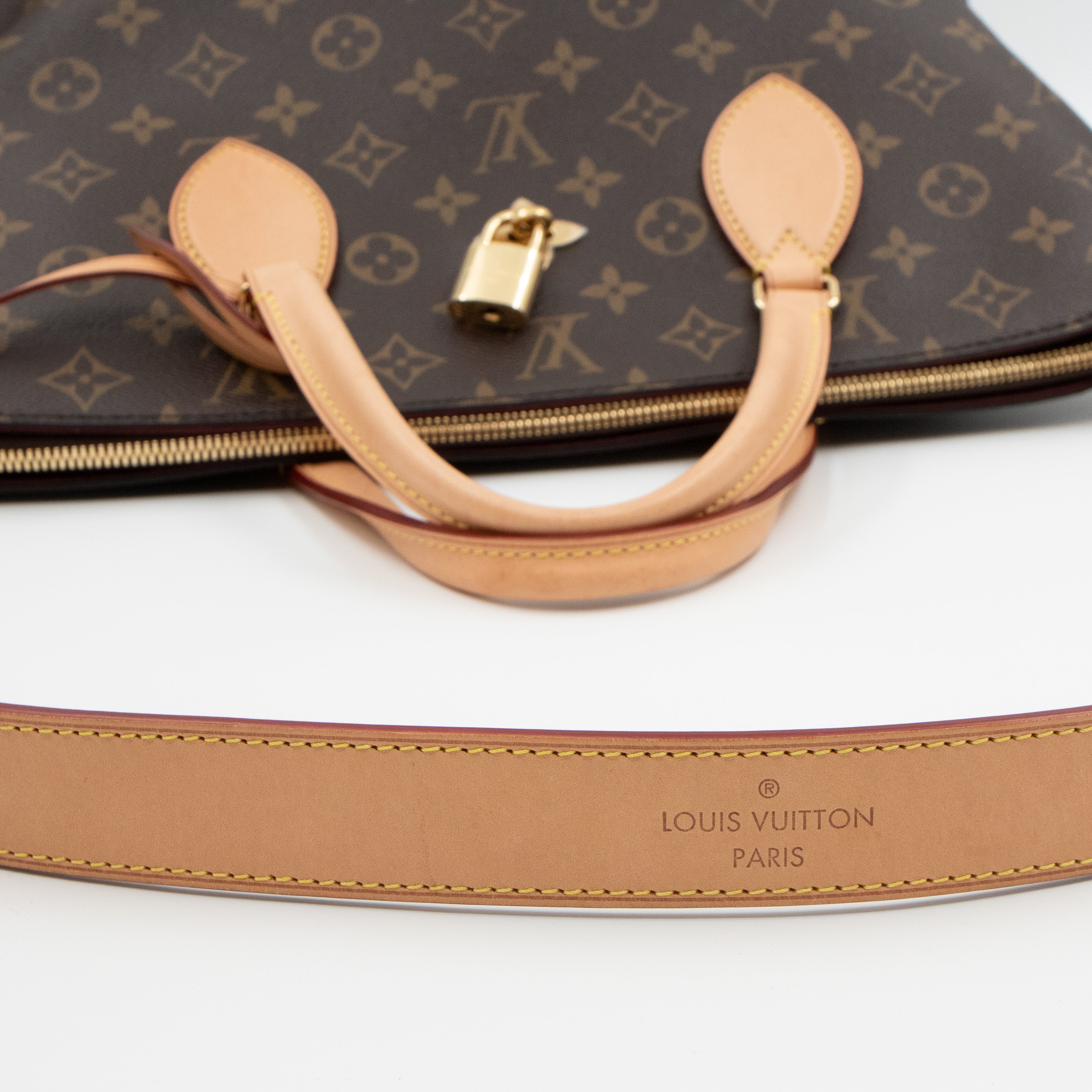 Flower Zipped Tote MM Monogram Beige