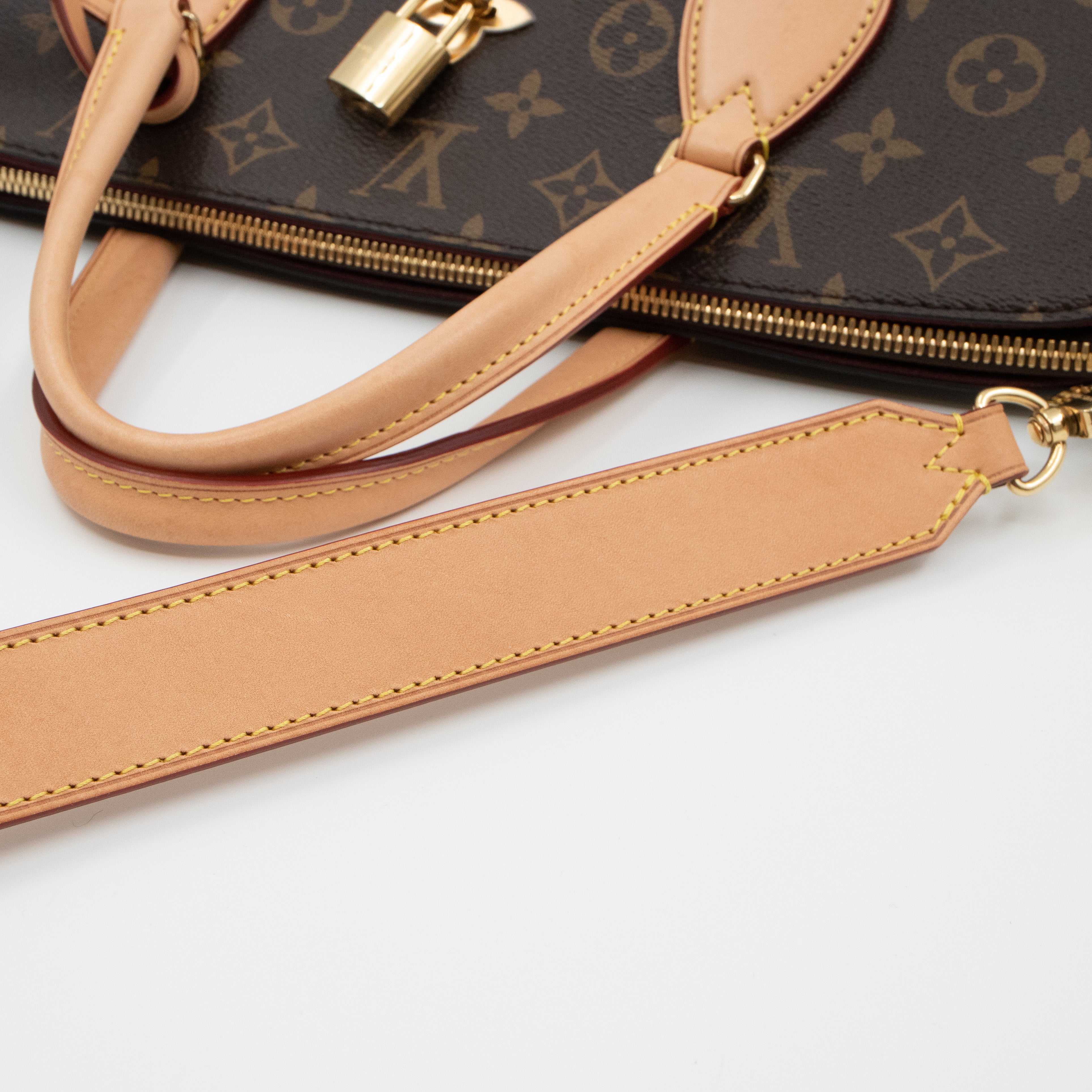 Flower Zipped Tote MM Monogram Beige