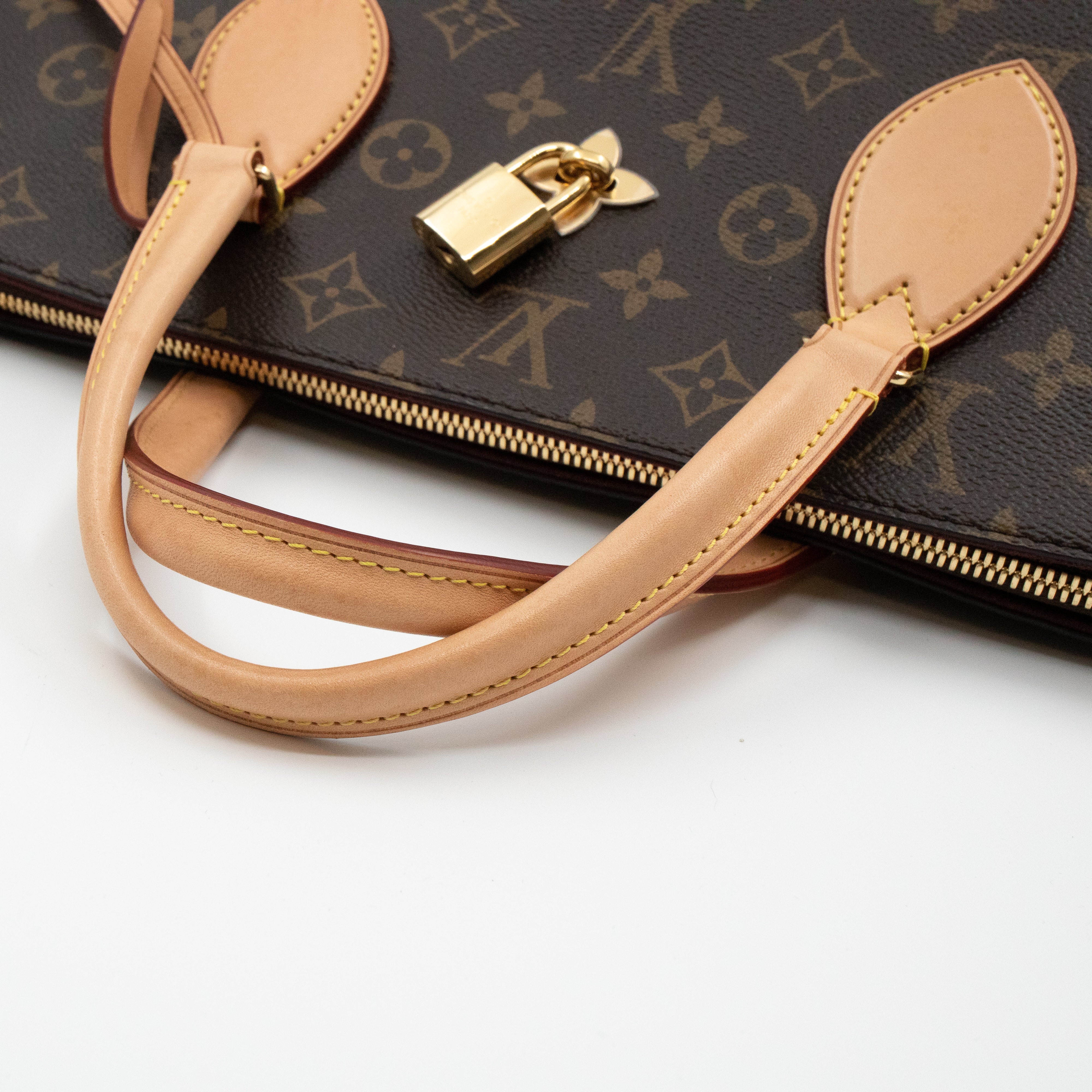 Flower Zipped Tote MM Monogram Beige